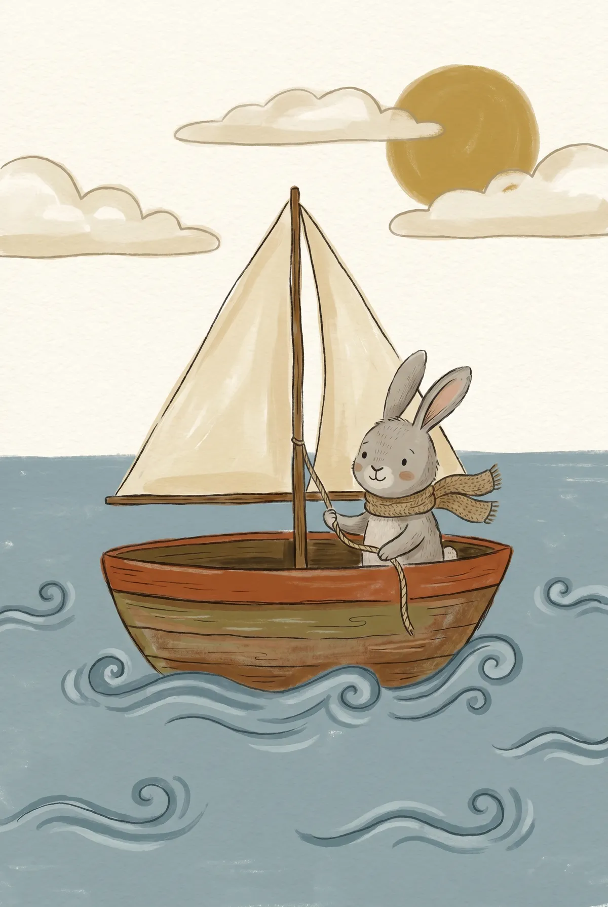 Bunny Sailboat Print