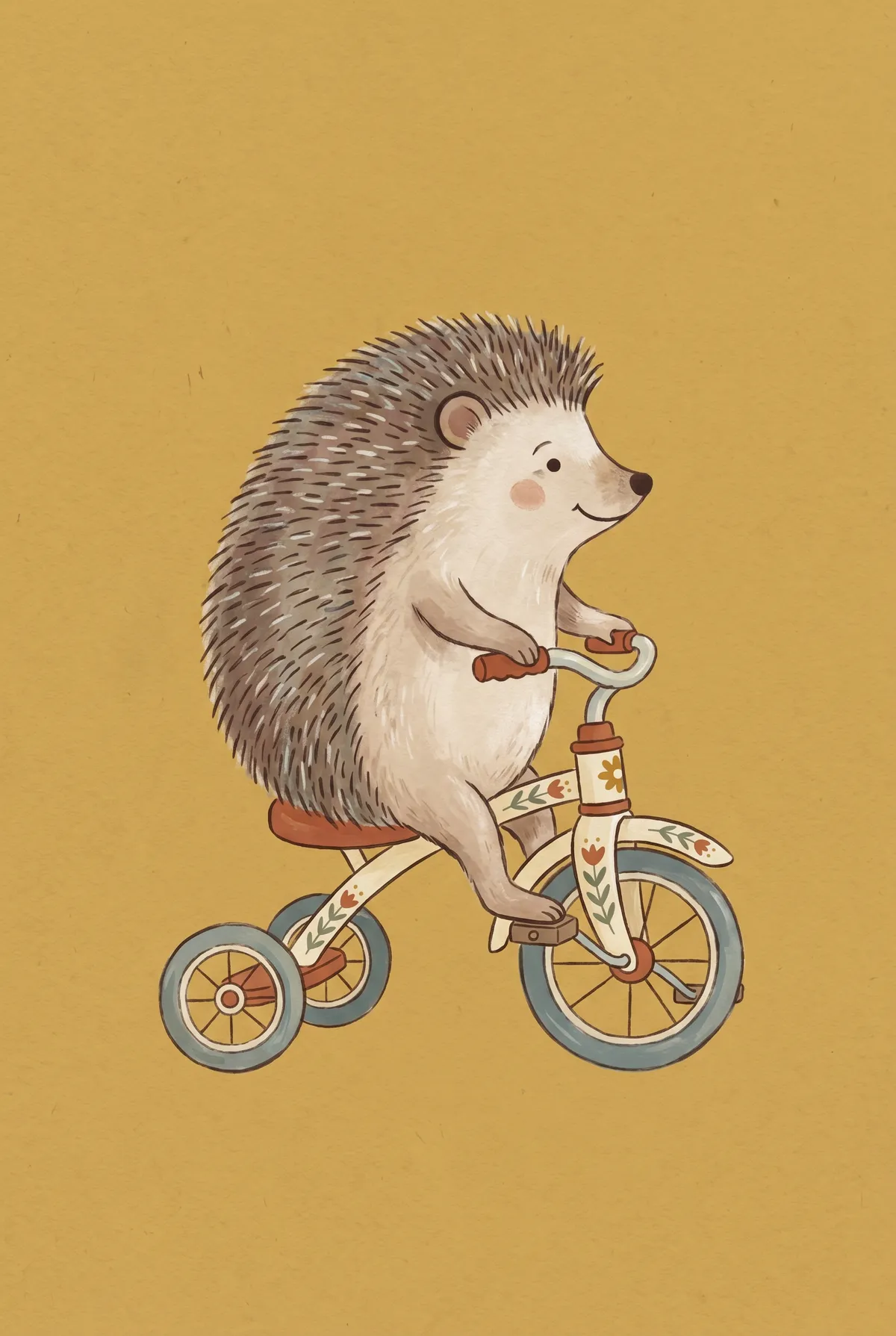Hedgehog on Tricycle Print