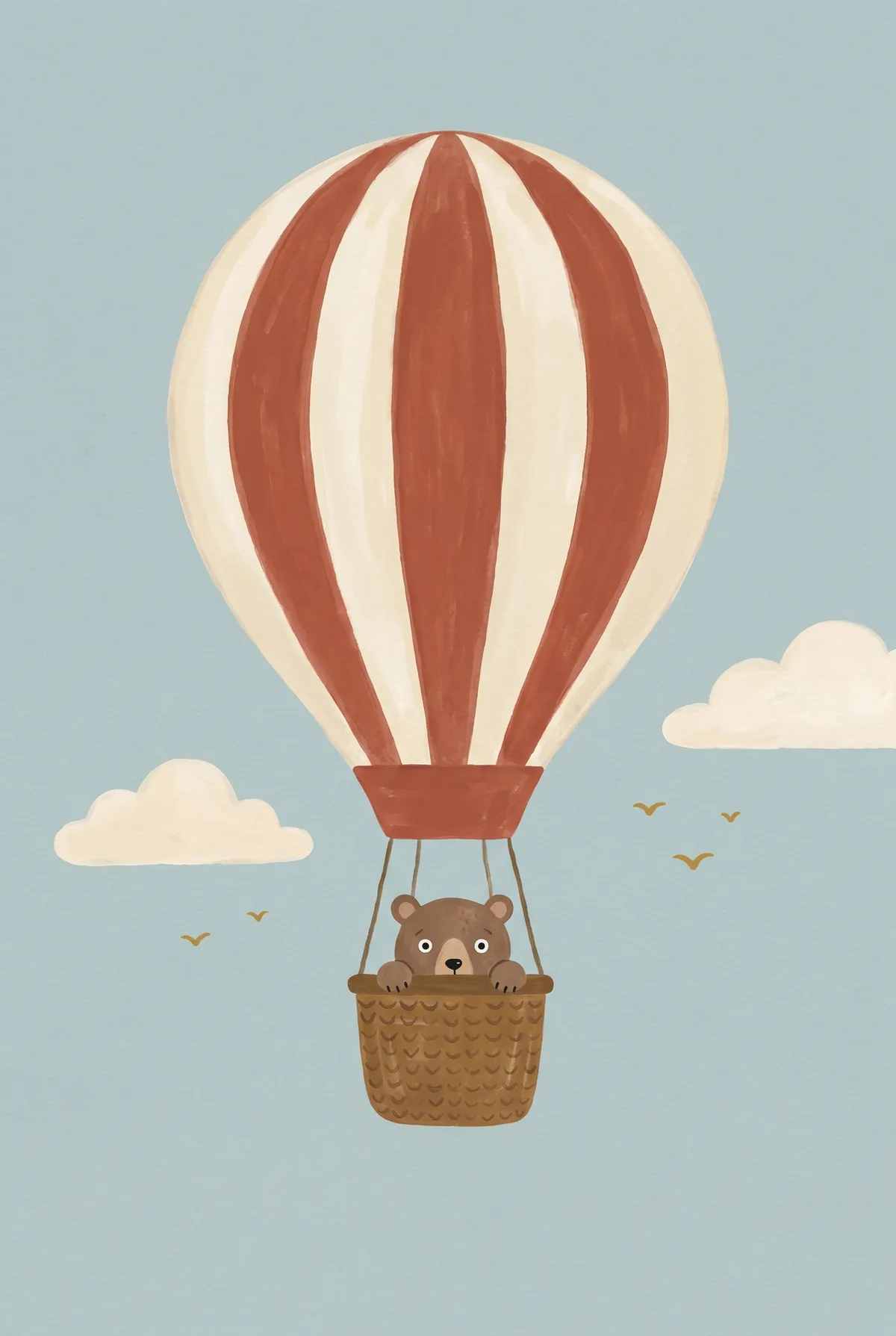 Bear in Hot Air Balloon Print