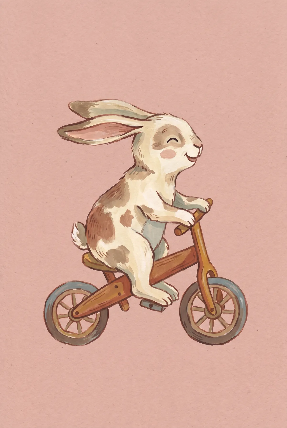 Bunny on Balance Bike Print