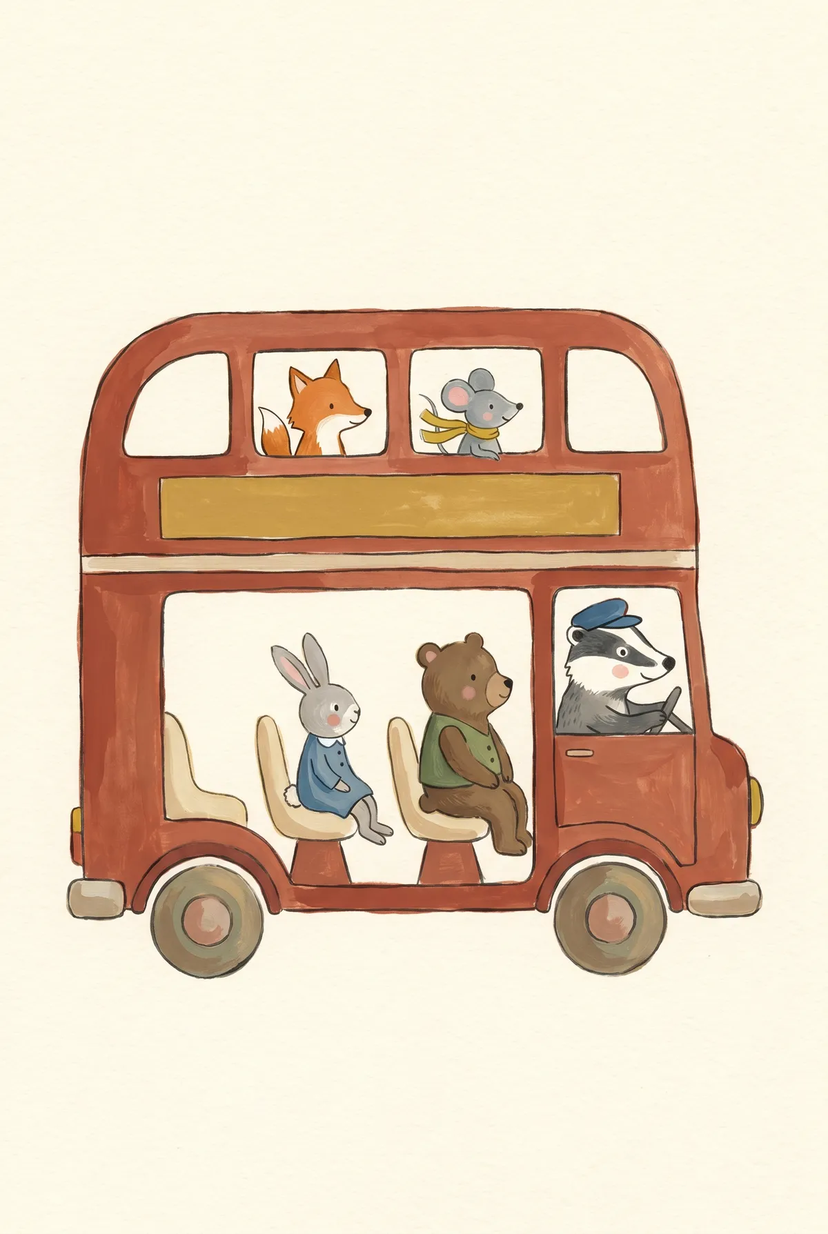 Red Double Decker Bus Print