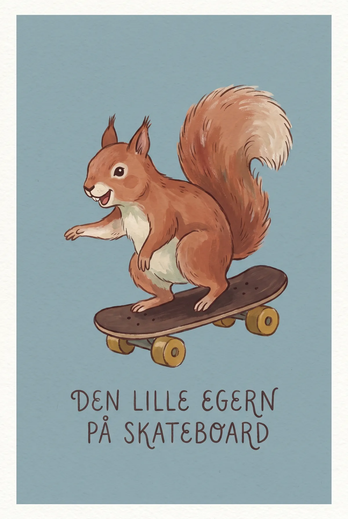 Skateboarding Squirrel Print