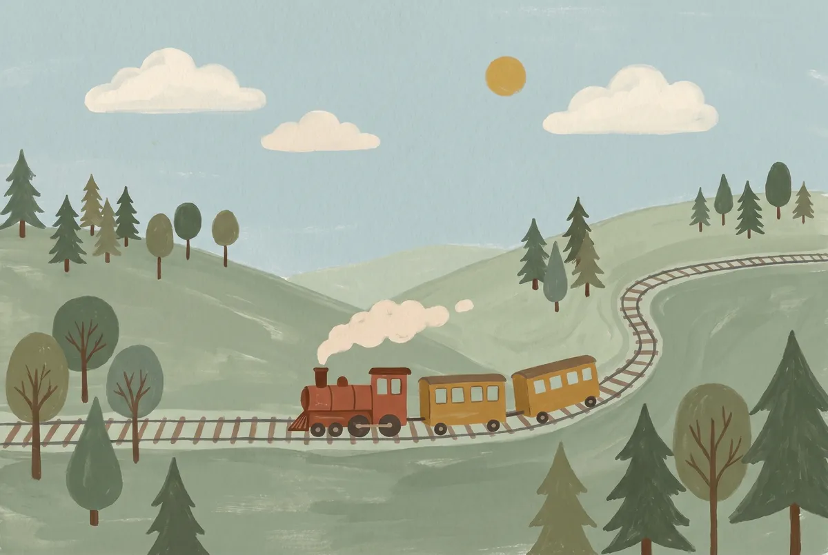 Vintage Steam Train Print