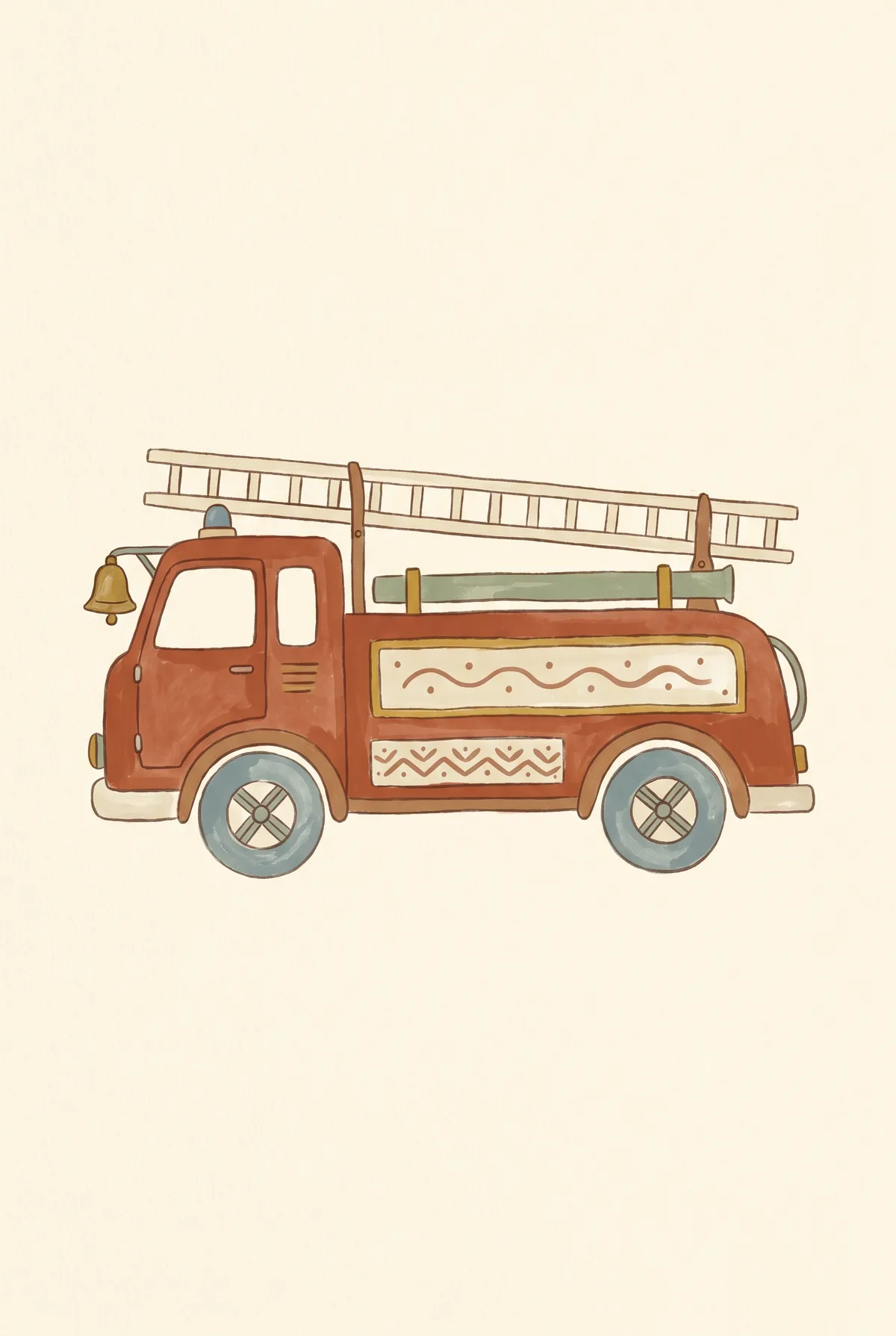 Vintage Fire Truck Print