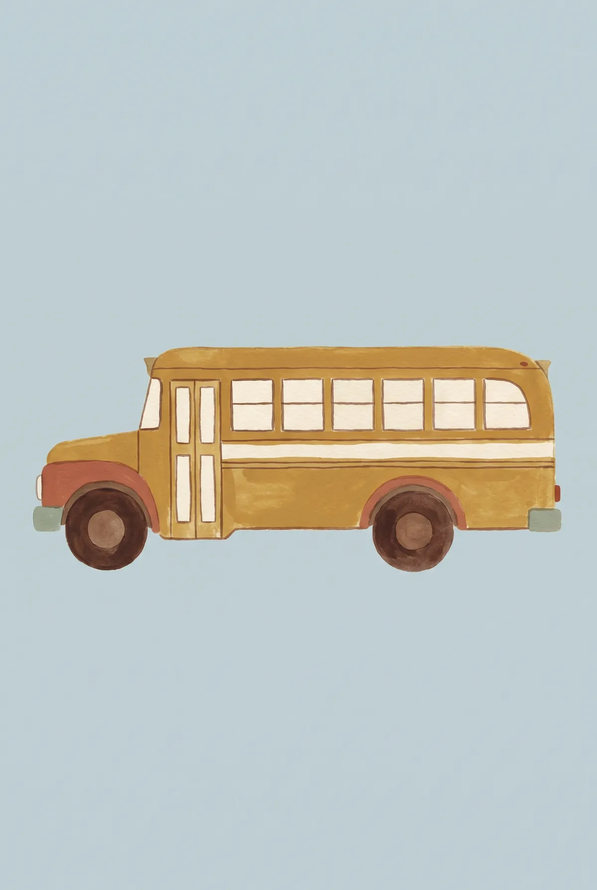Vintage School Bus Print