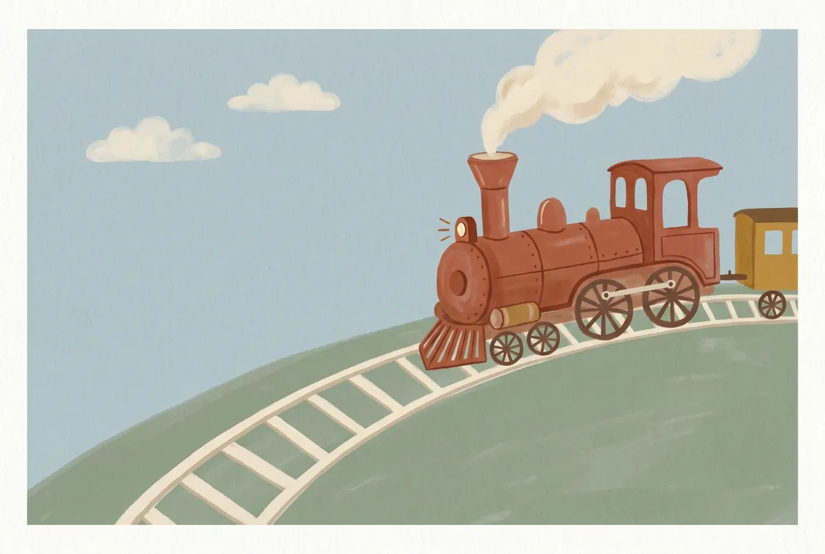 Vintage Steam Train Print