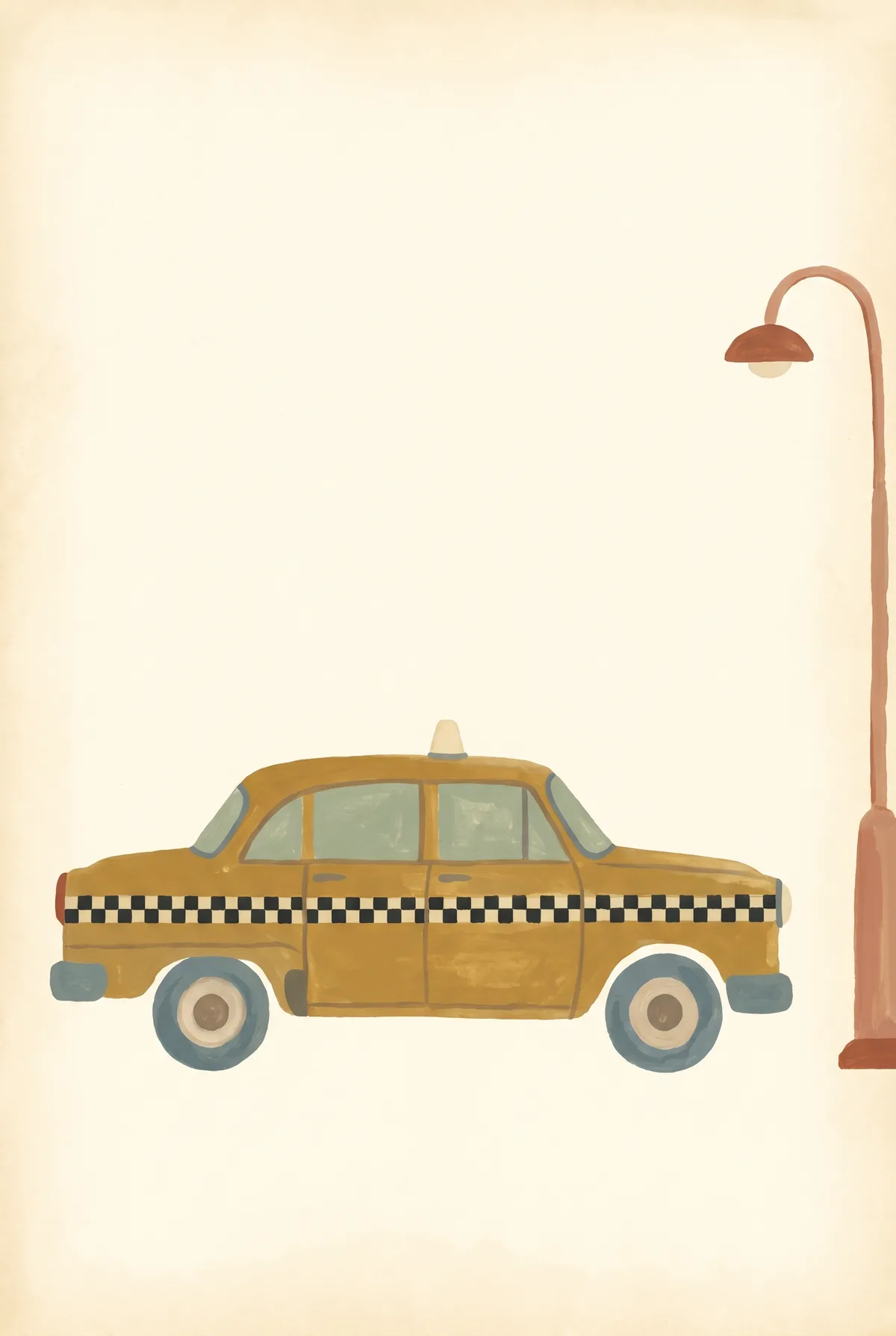 Vintage Yellow Taxi Cab Print