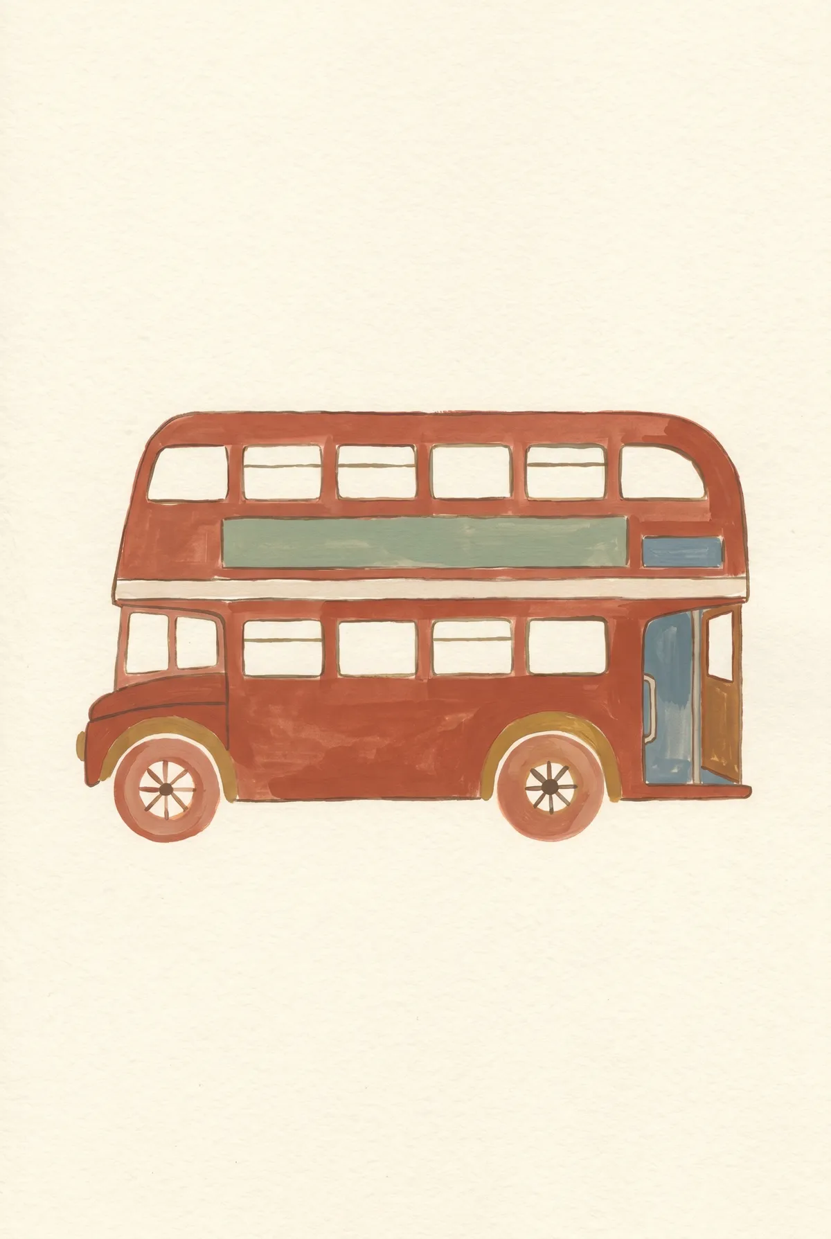 Red Double Decker Bus Print