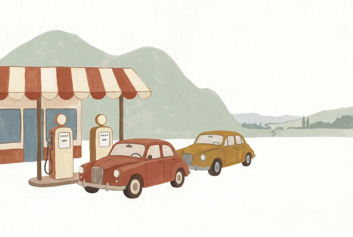 Vintage Petrol Station Print