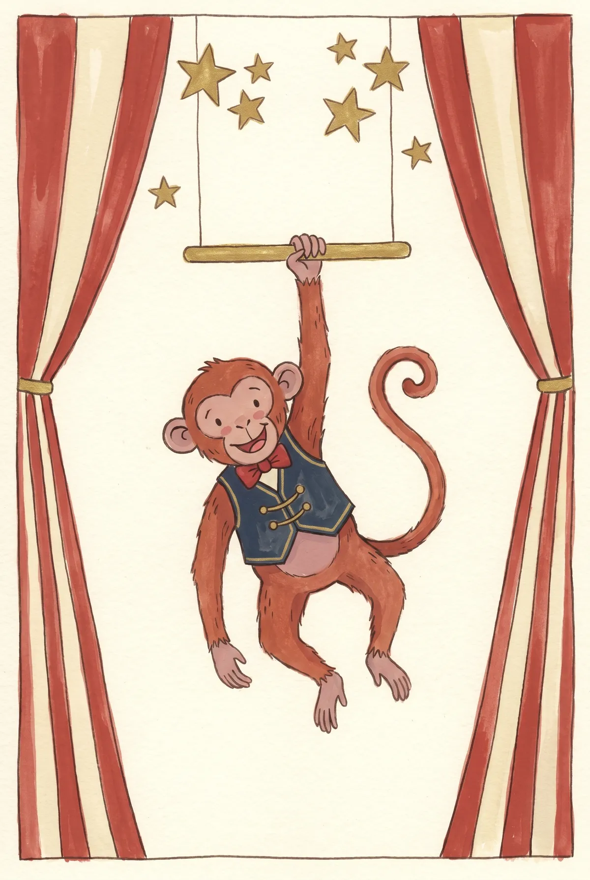 Circus Trapeze Monkey Print