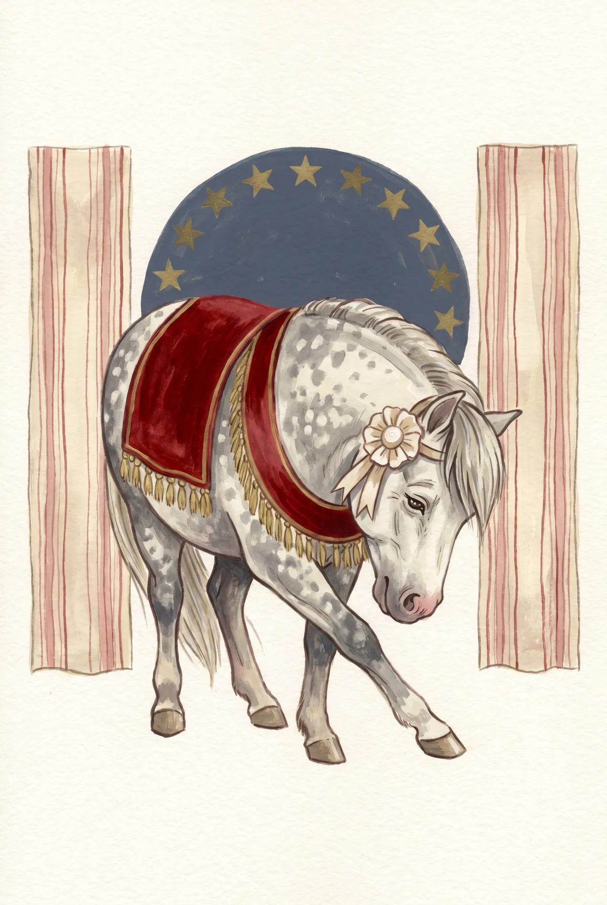 Vintage Circus Pony Print