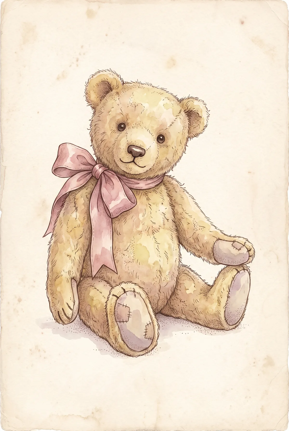 Vintage Teddy Bear Print