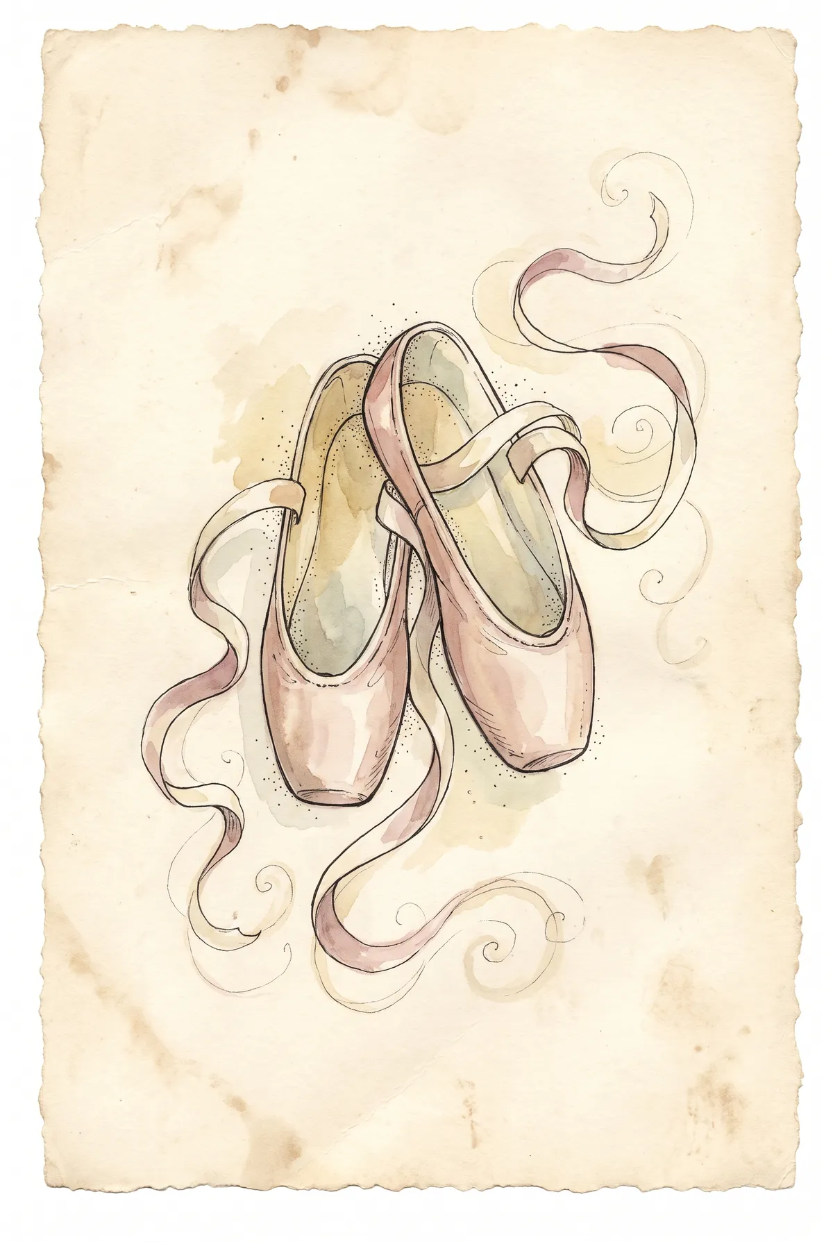 Vintage Ballet Slippers Print