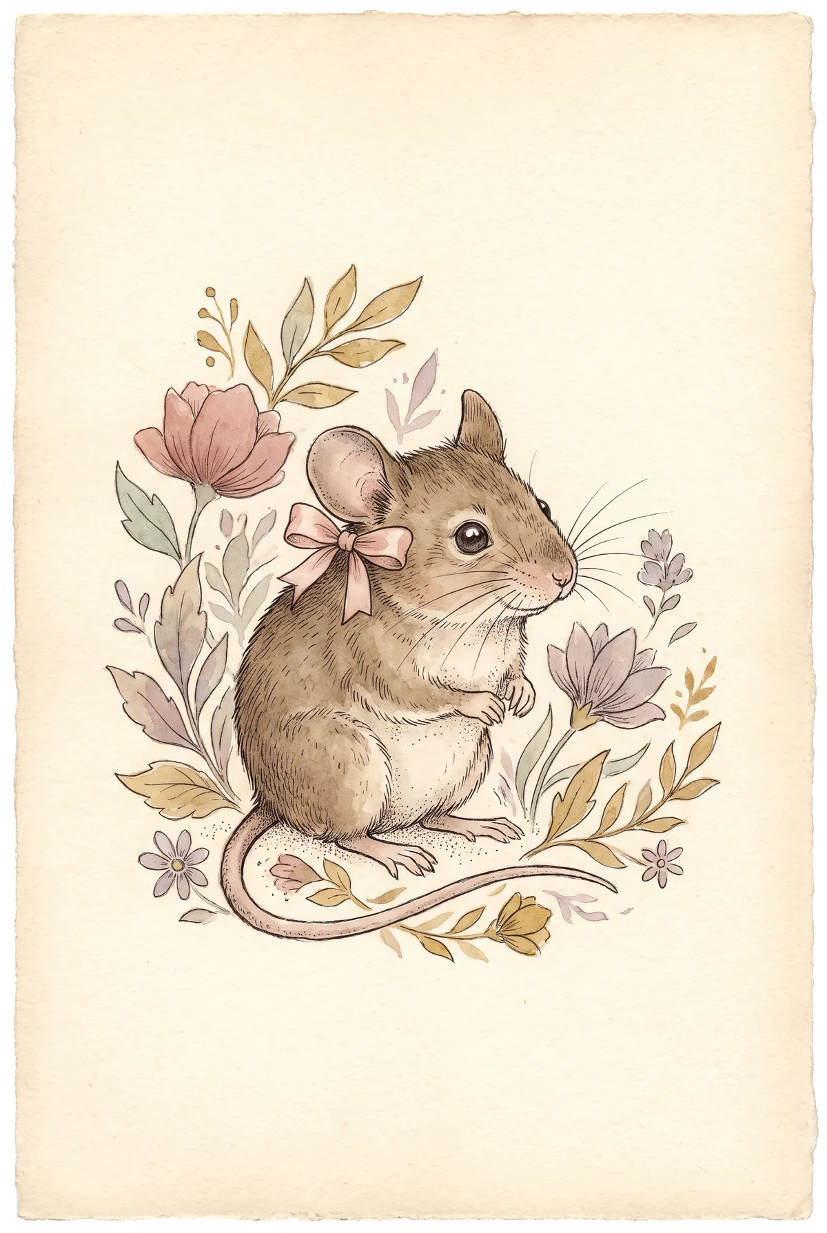 Mouse with Pink Bow Print