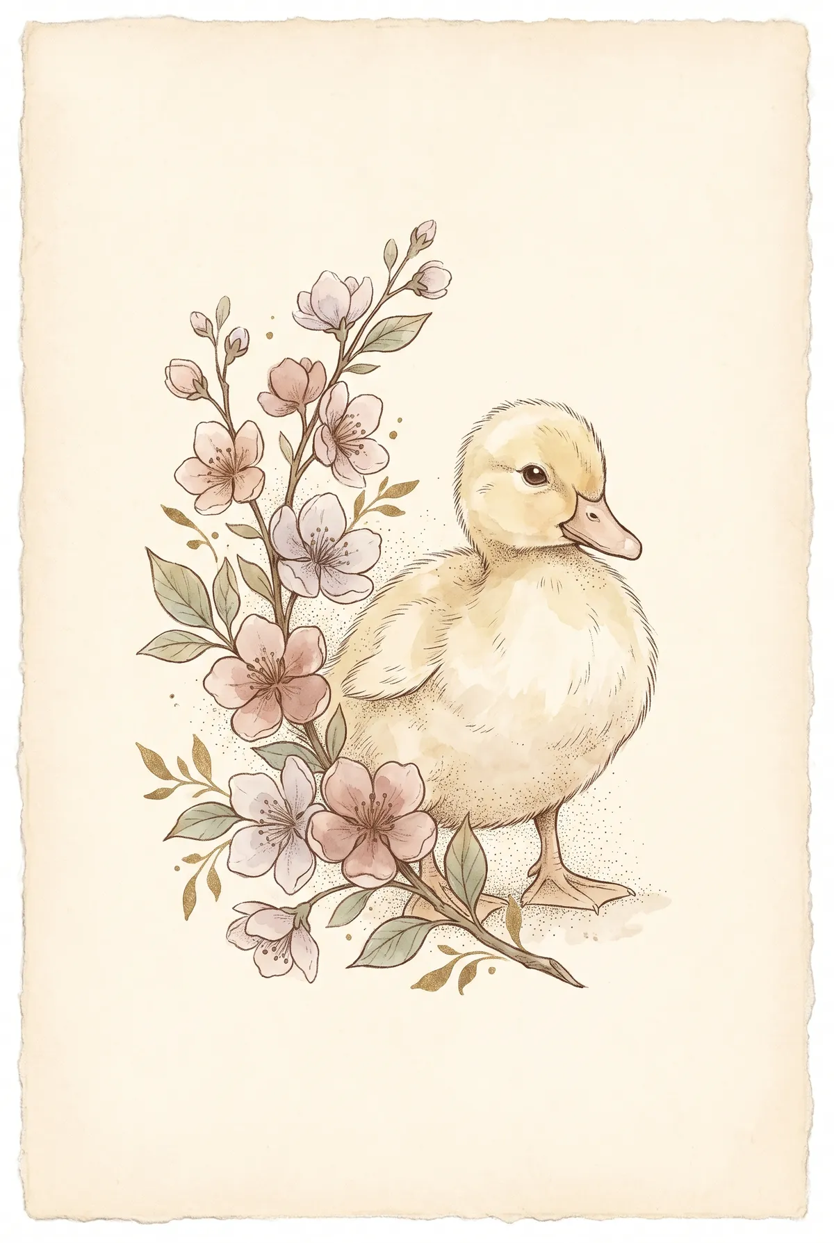 Duckling & Blossom Print