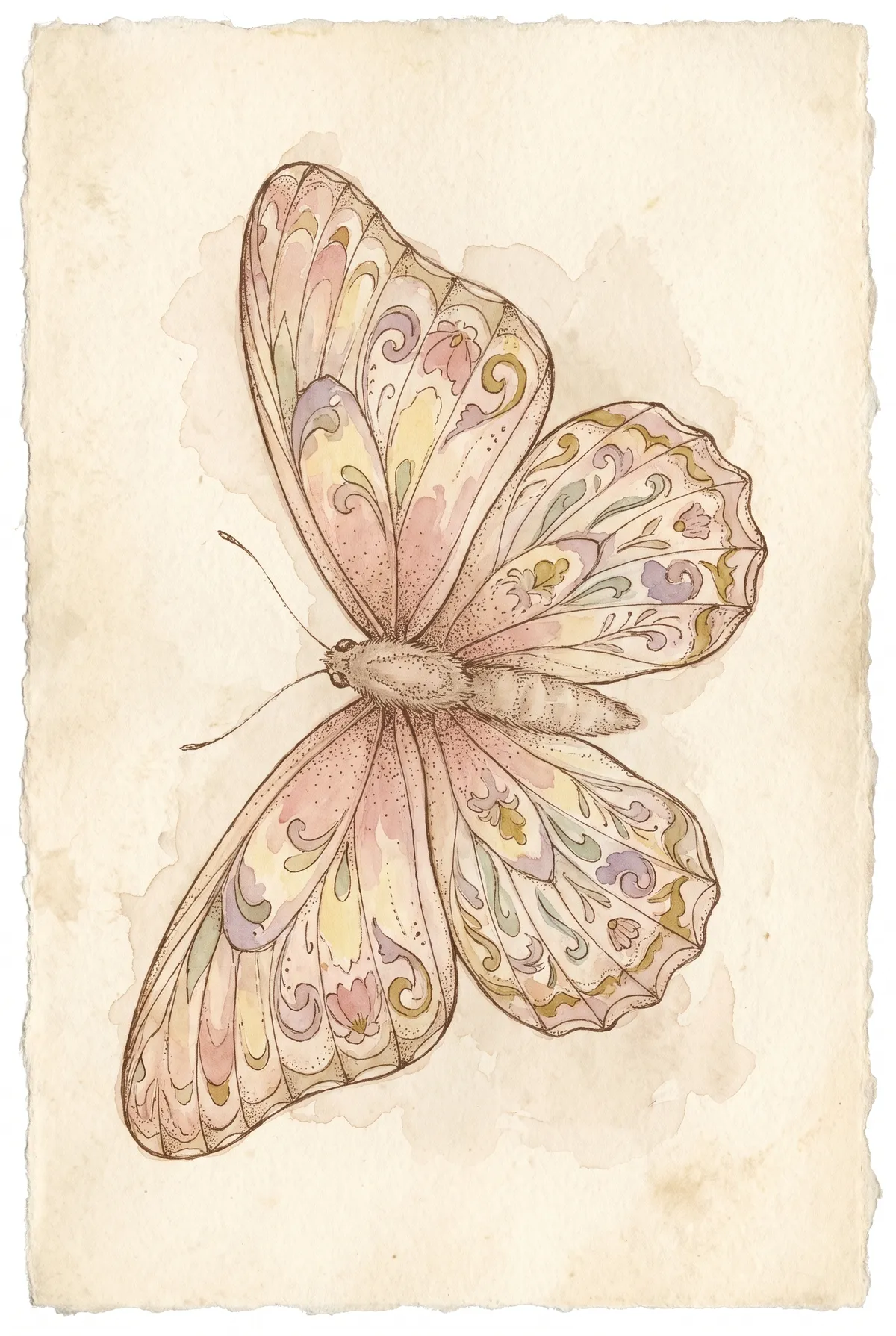 Vintage Butterfly Print
