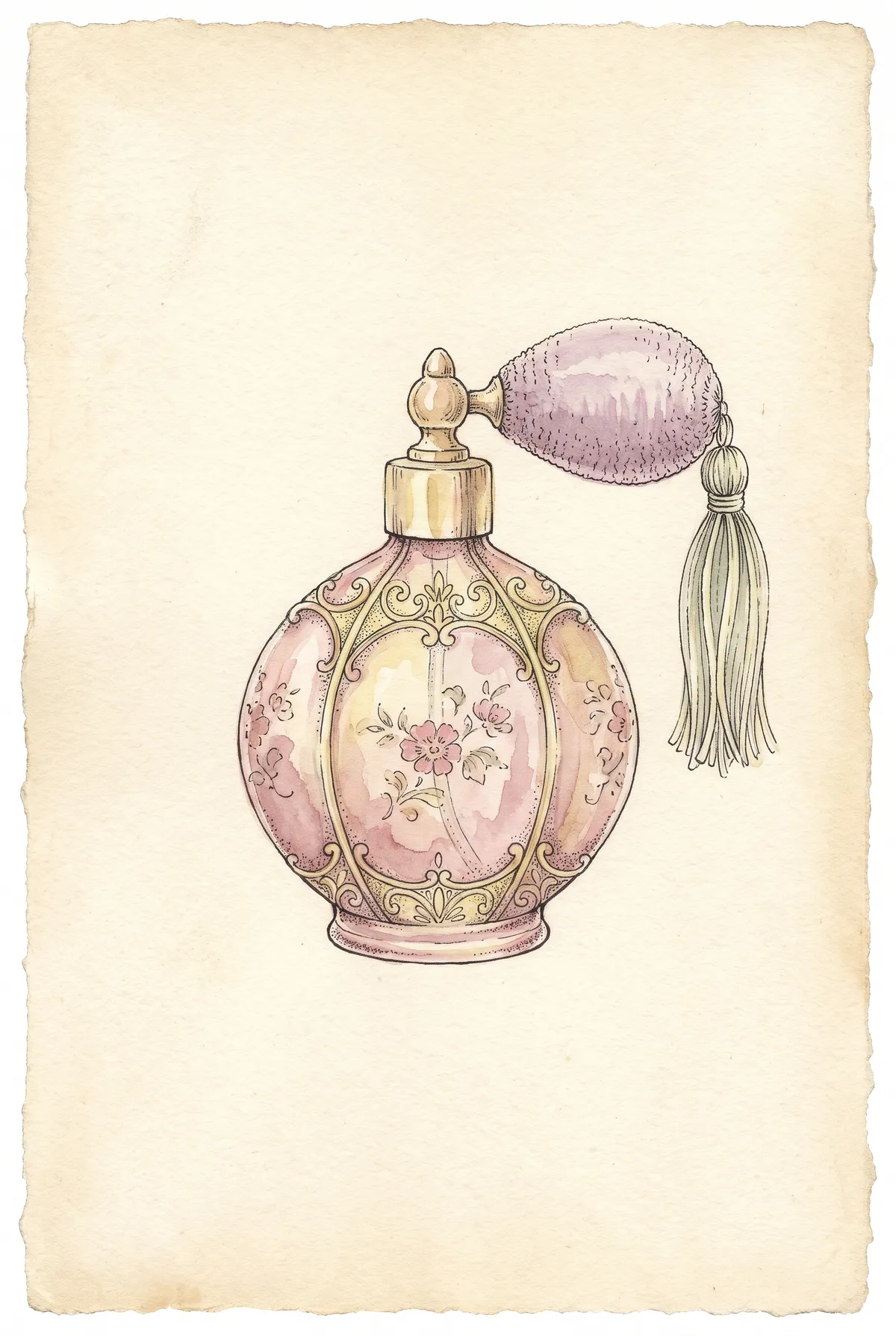 Vintage Perfume Bottle Print