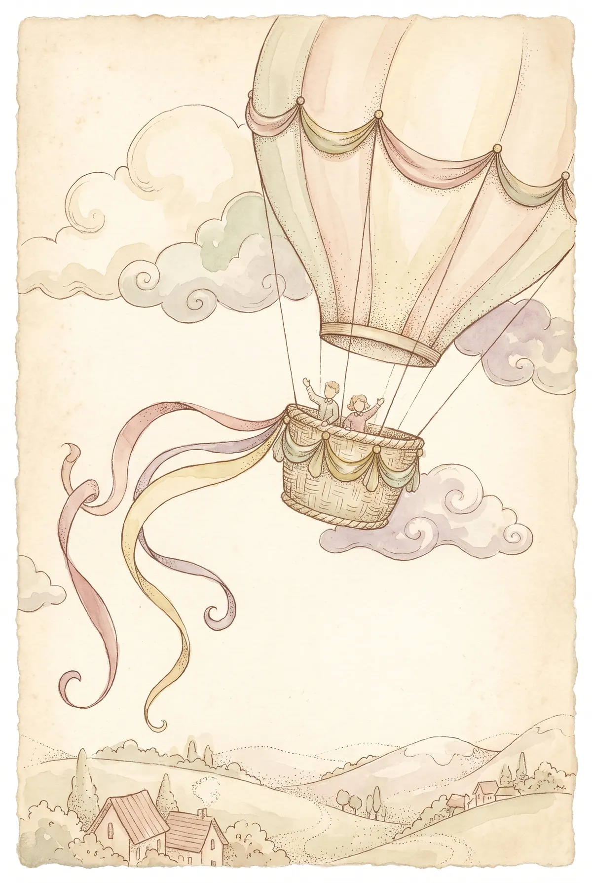 Vintage Hot Air Balloon Print