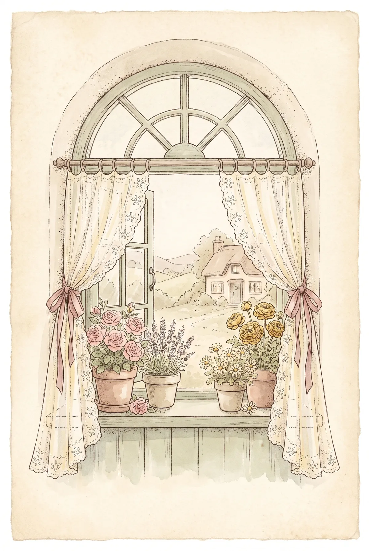 Cottage Window Print