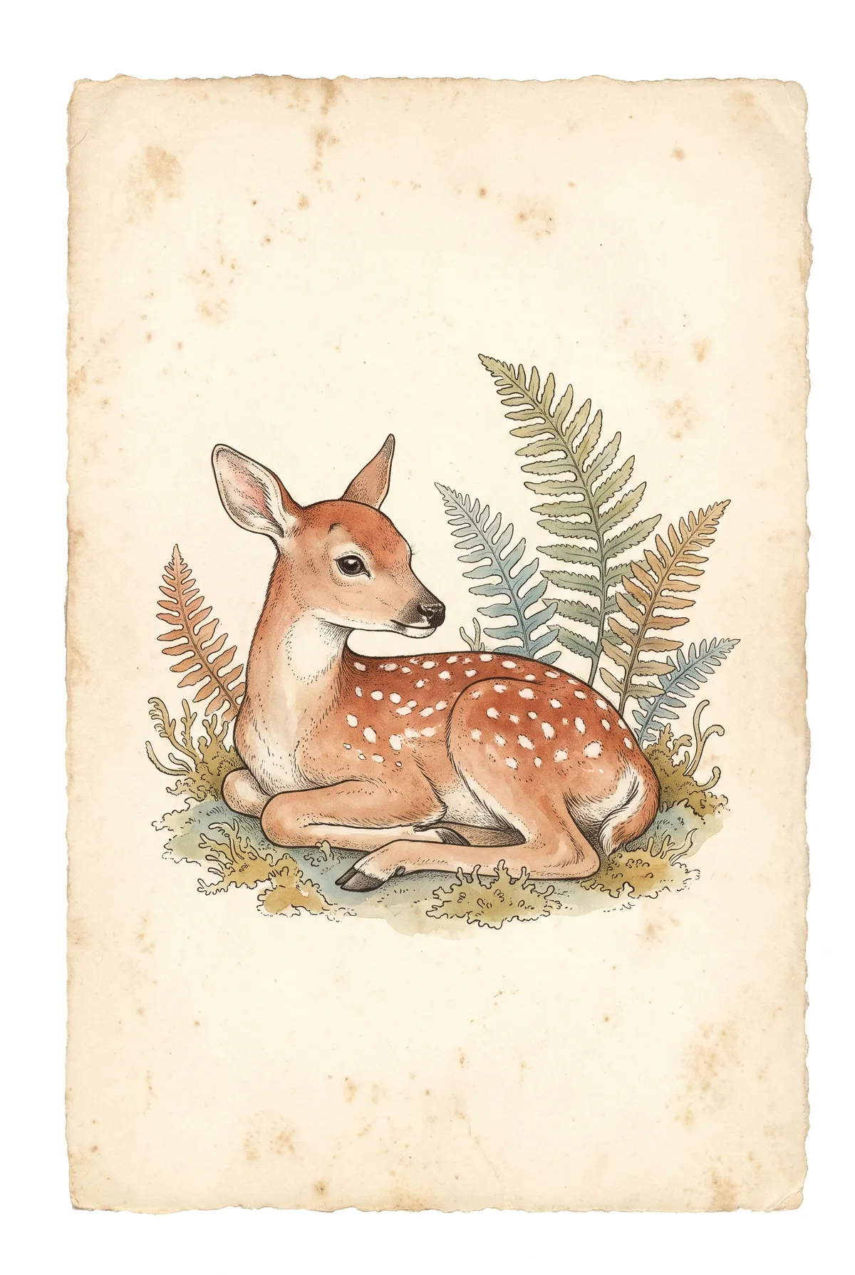 Vintage Fawn Print