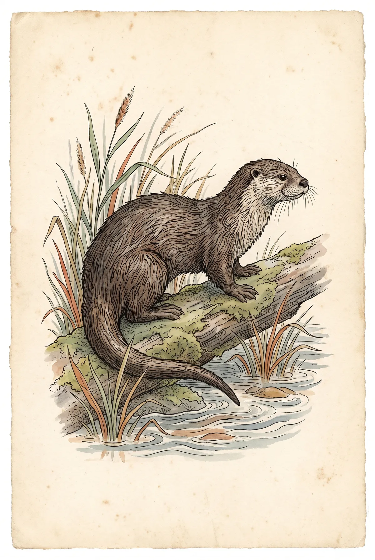 Vintage Otter Print