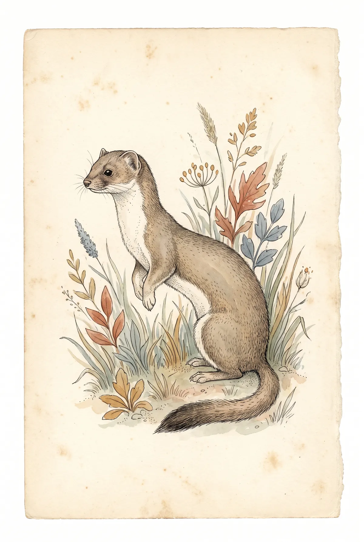 Vintage Stoat Print