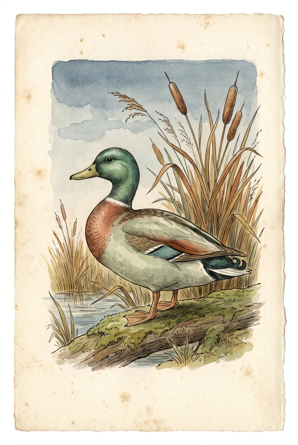 Vintage Mallard Duck Print