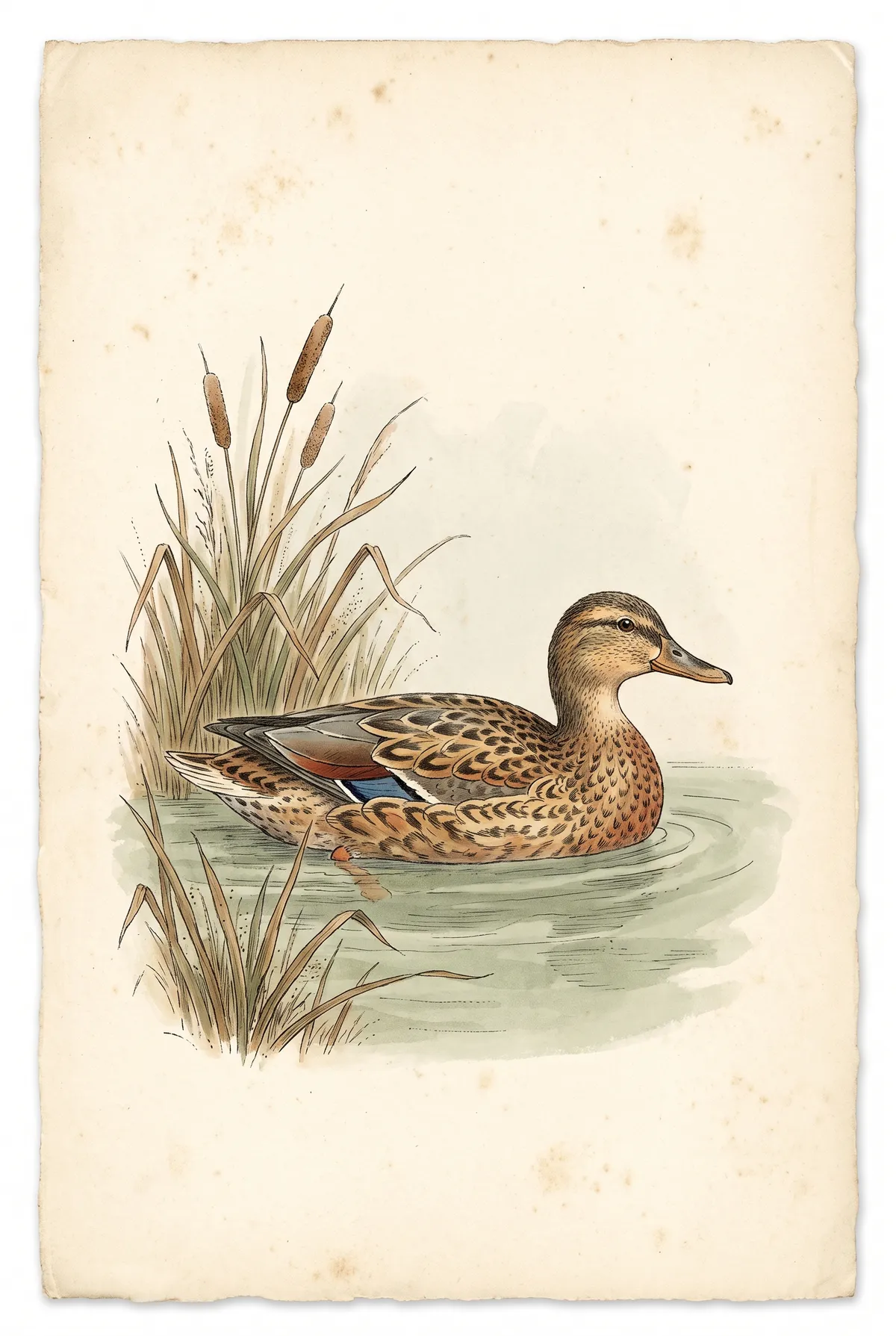 Vintage Mallard Hen Print
