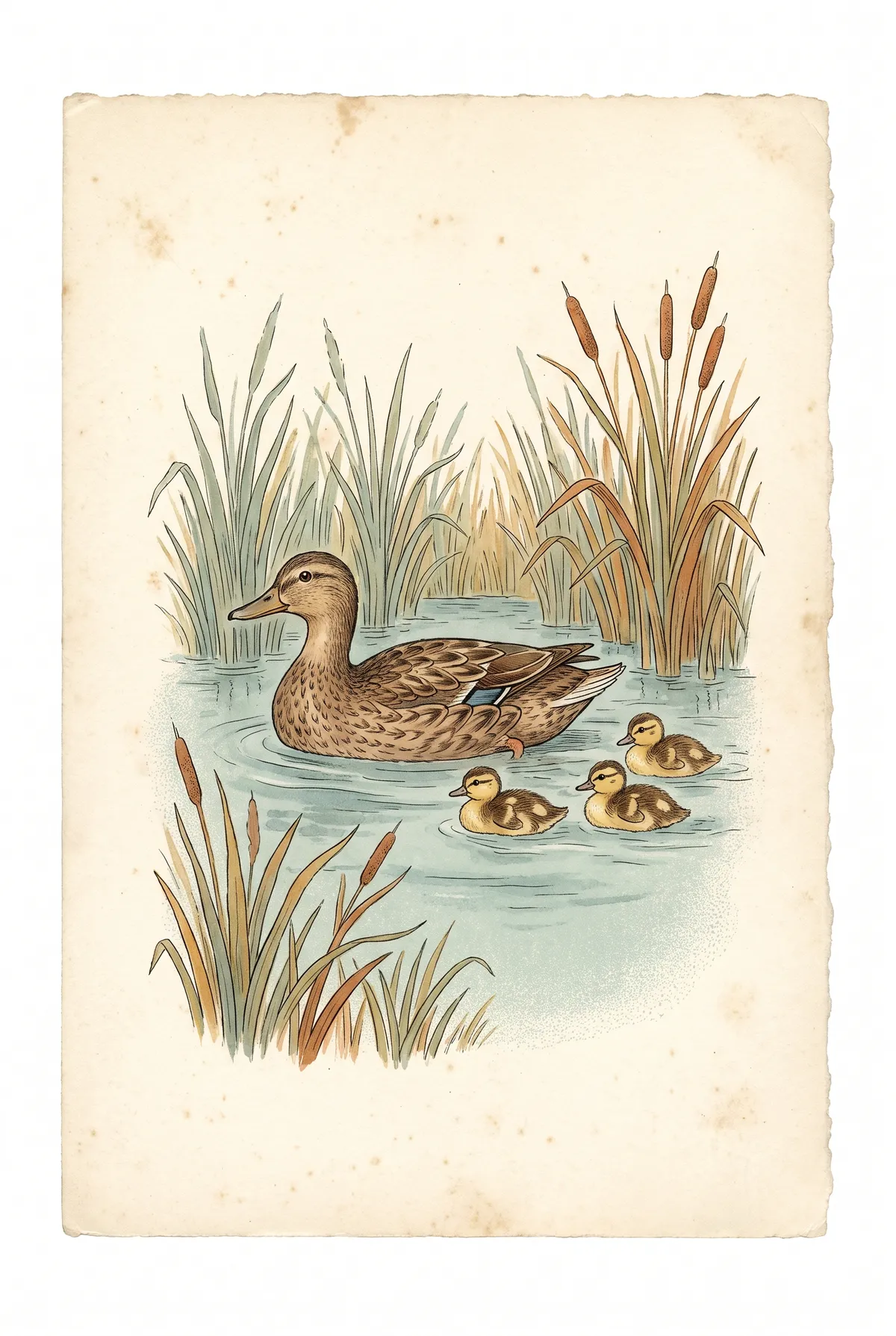 Mallard Duck & Ducklings Print