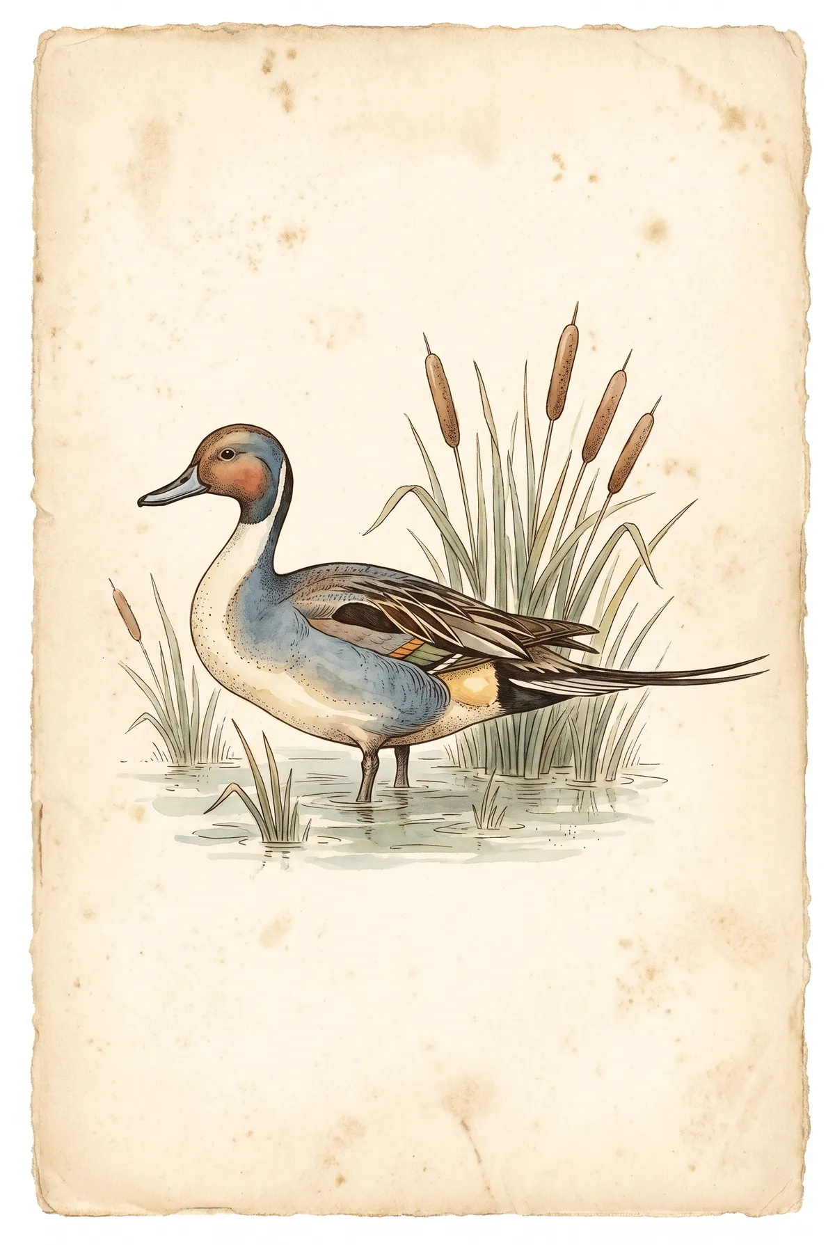 Vintage Pintail Duck Print