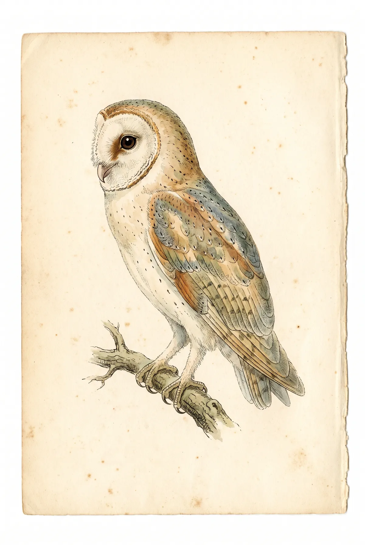 Vintage Barn Owl Print