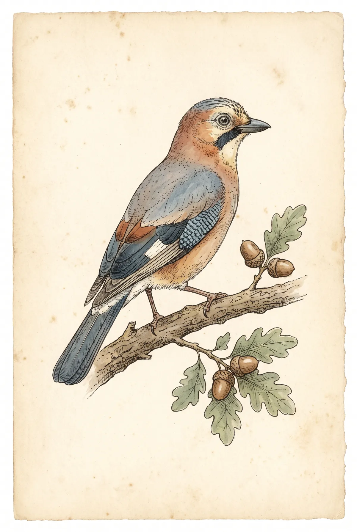 Vintage Jay Bird Print