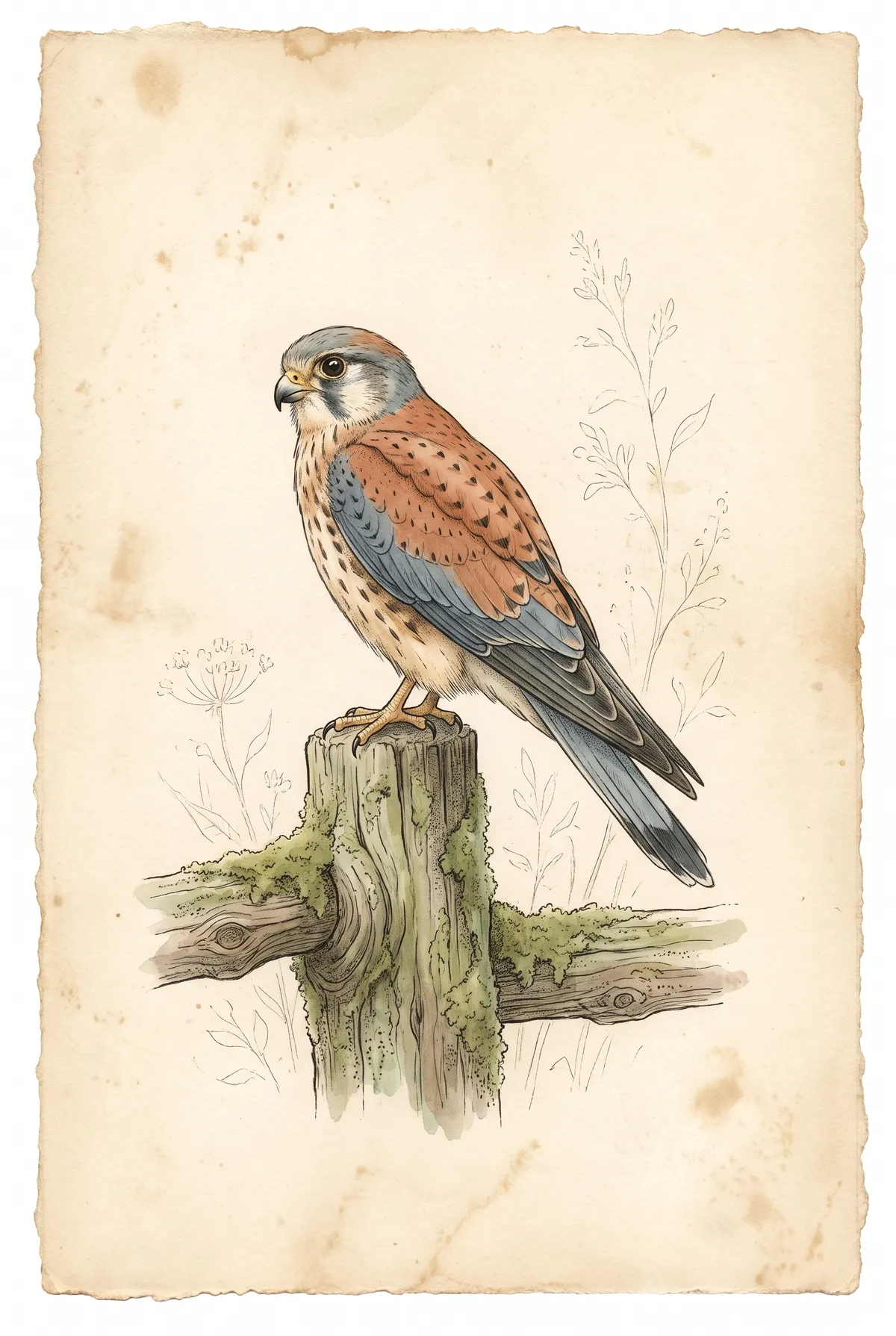 Vintage Kestrel Print
