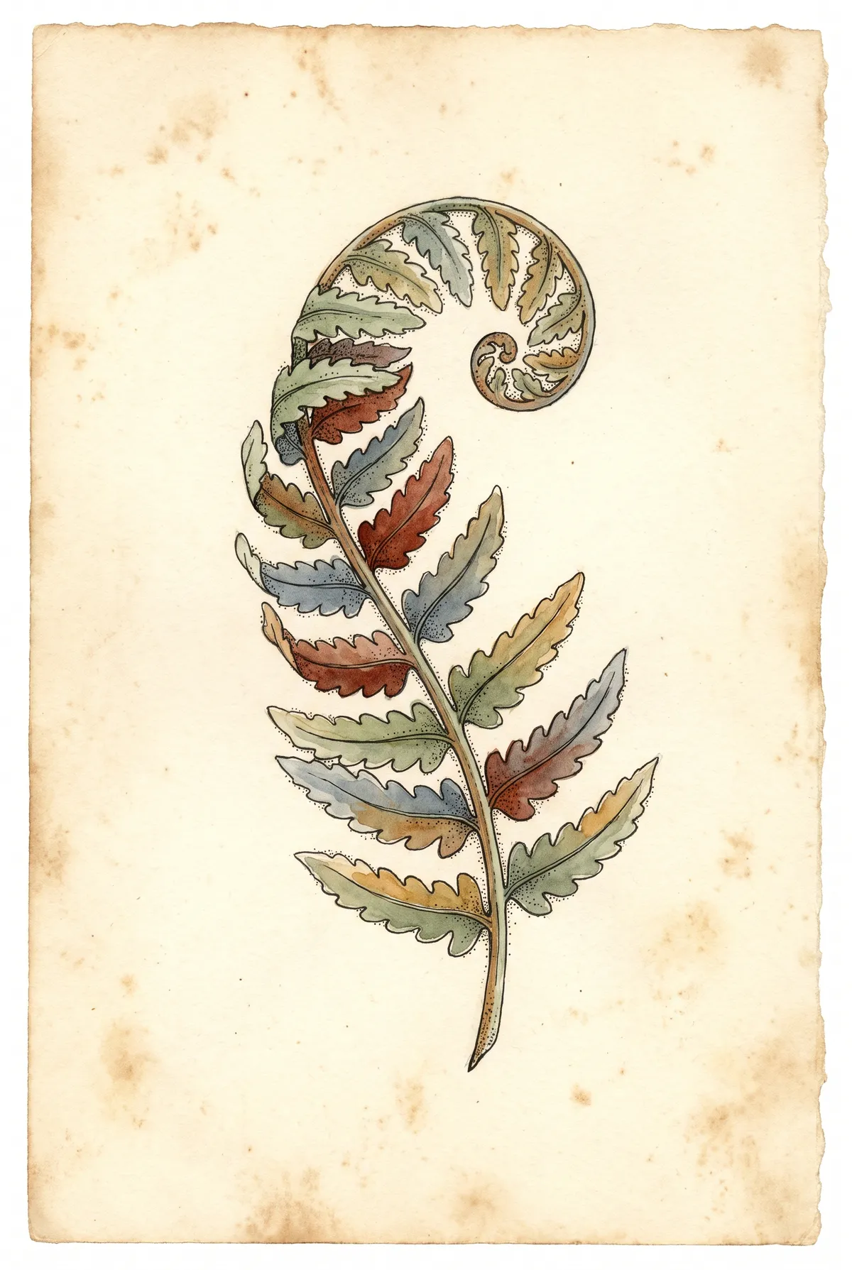 Vintage Fern Frond Print