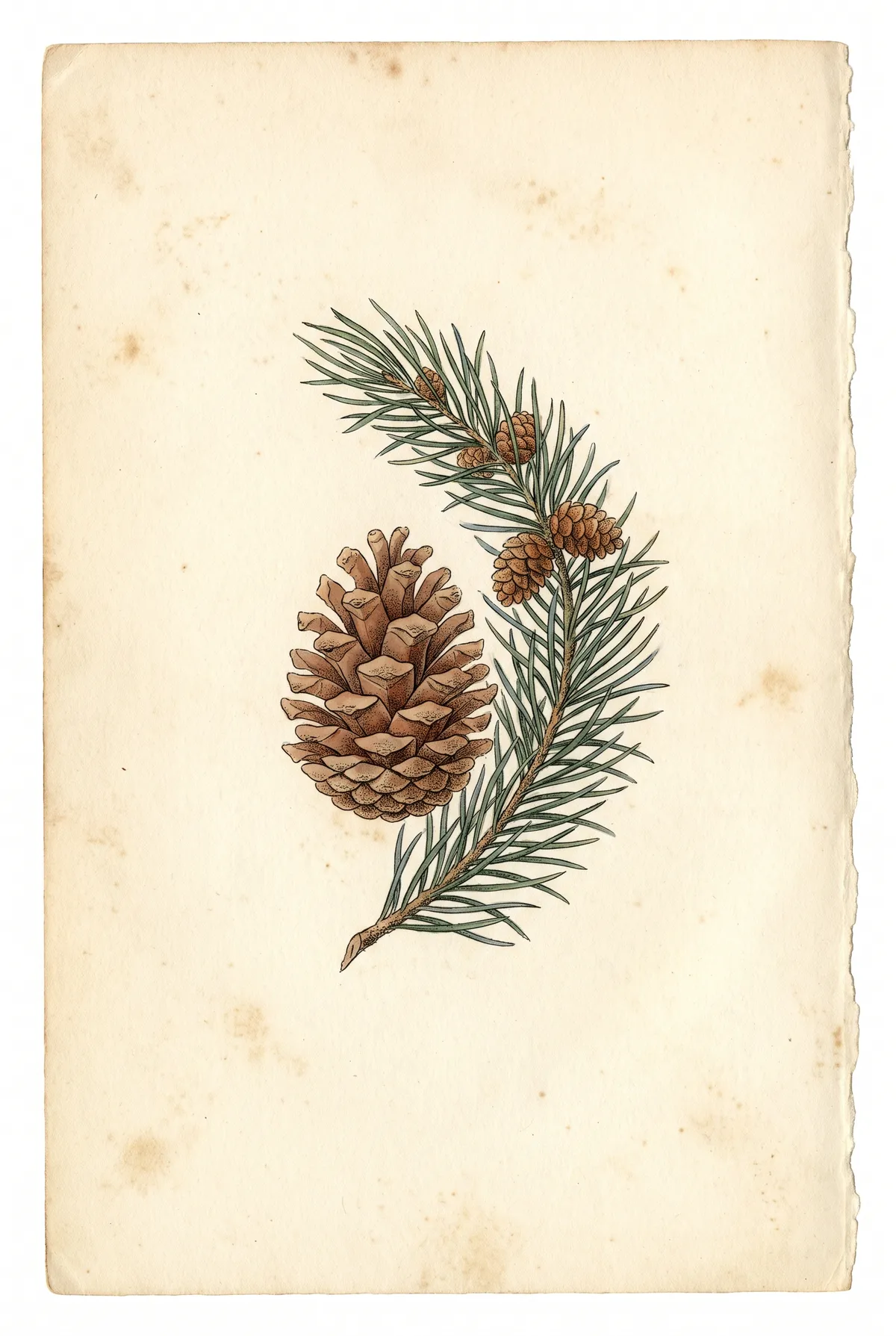 Vintage Pinecone Print