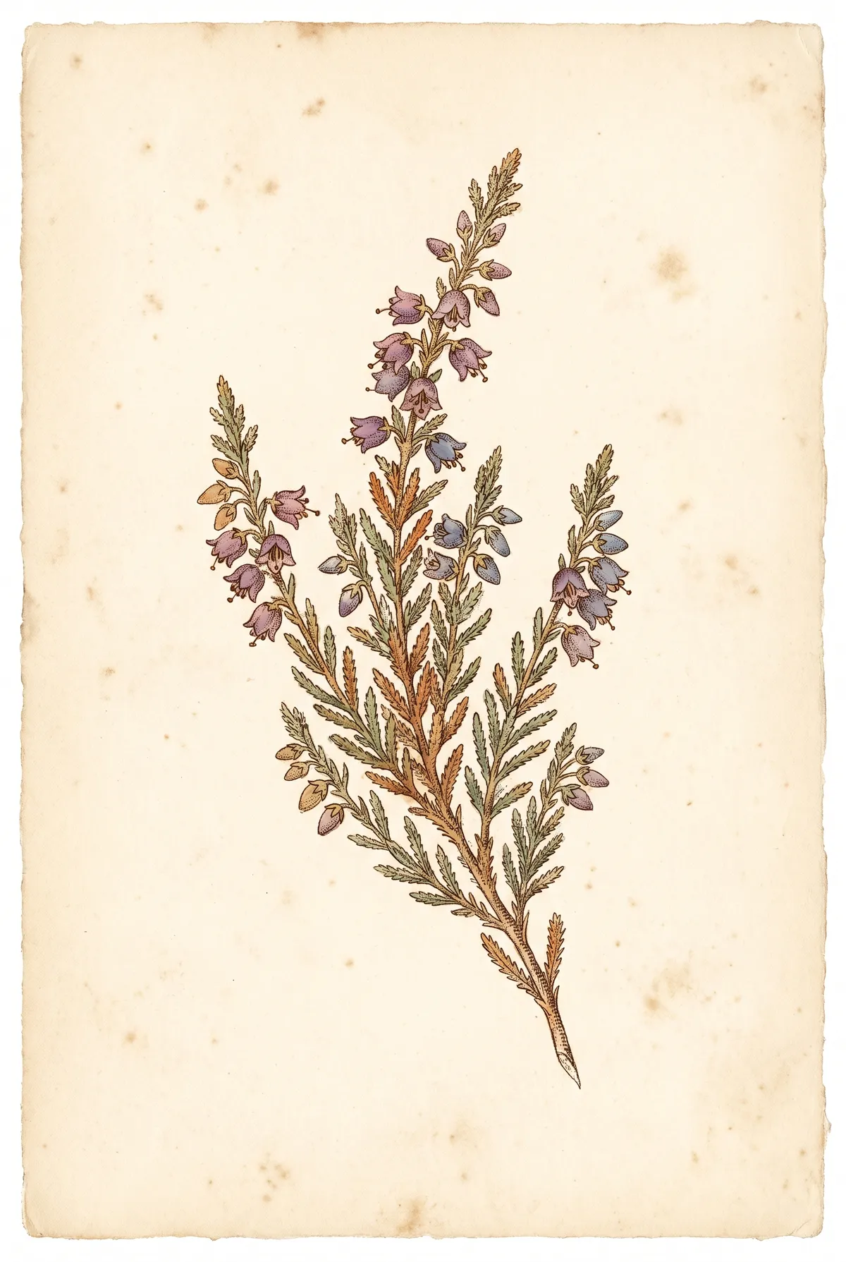 Vintage Heather Sprig Print