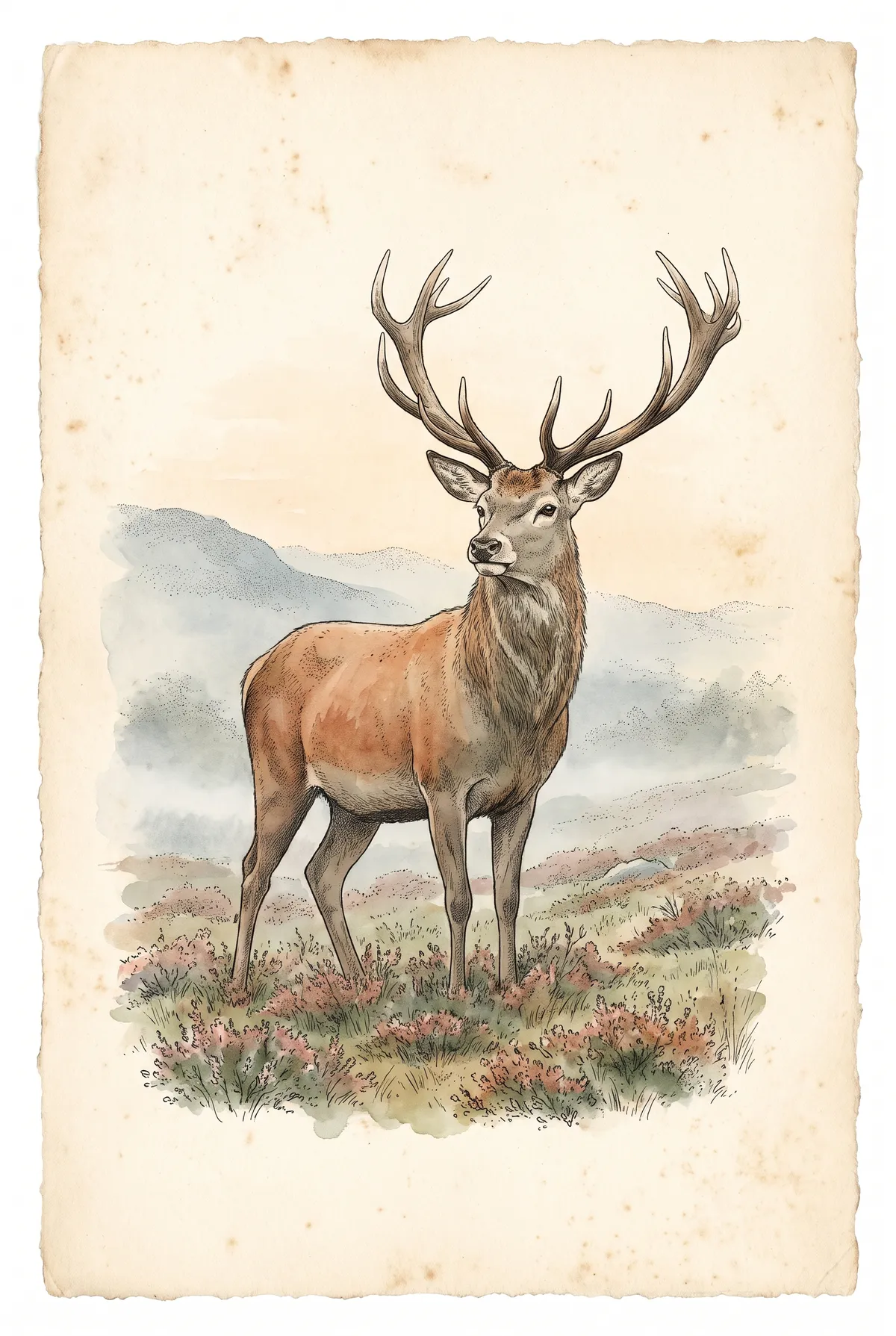Red Stag Print