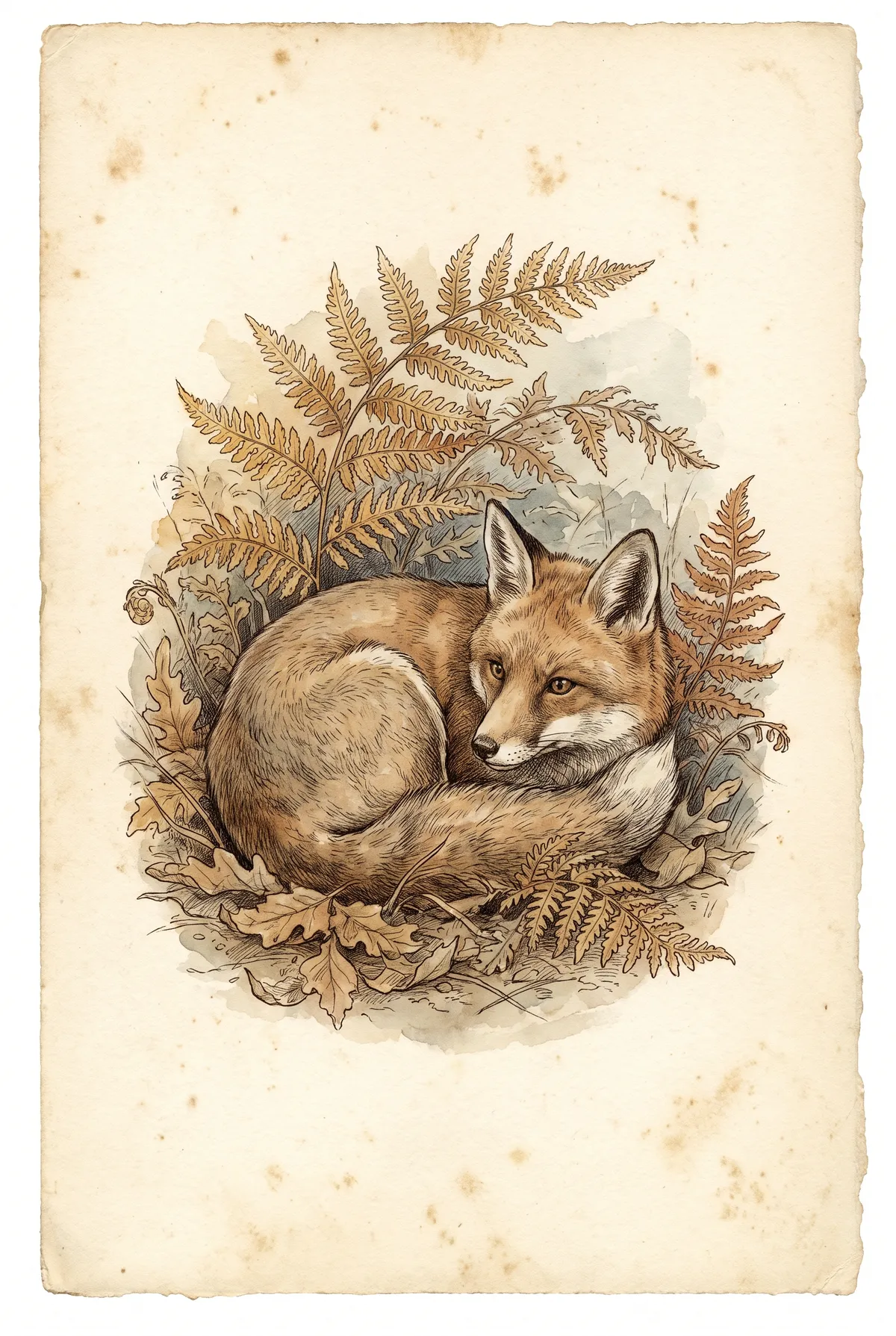 Sleeping Fox Print