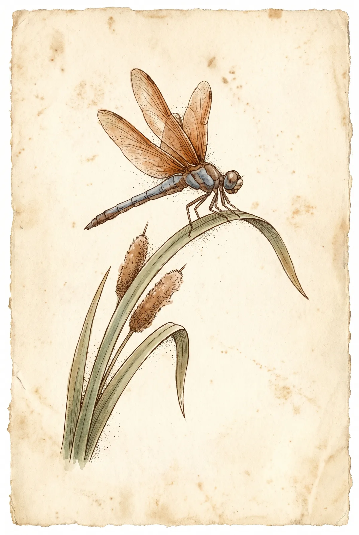 Vintage Dragonfly Print