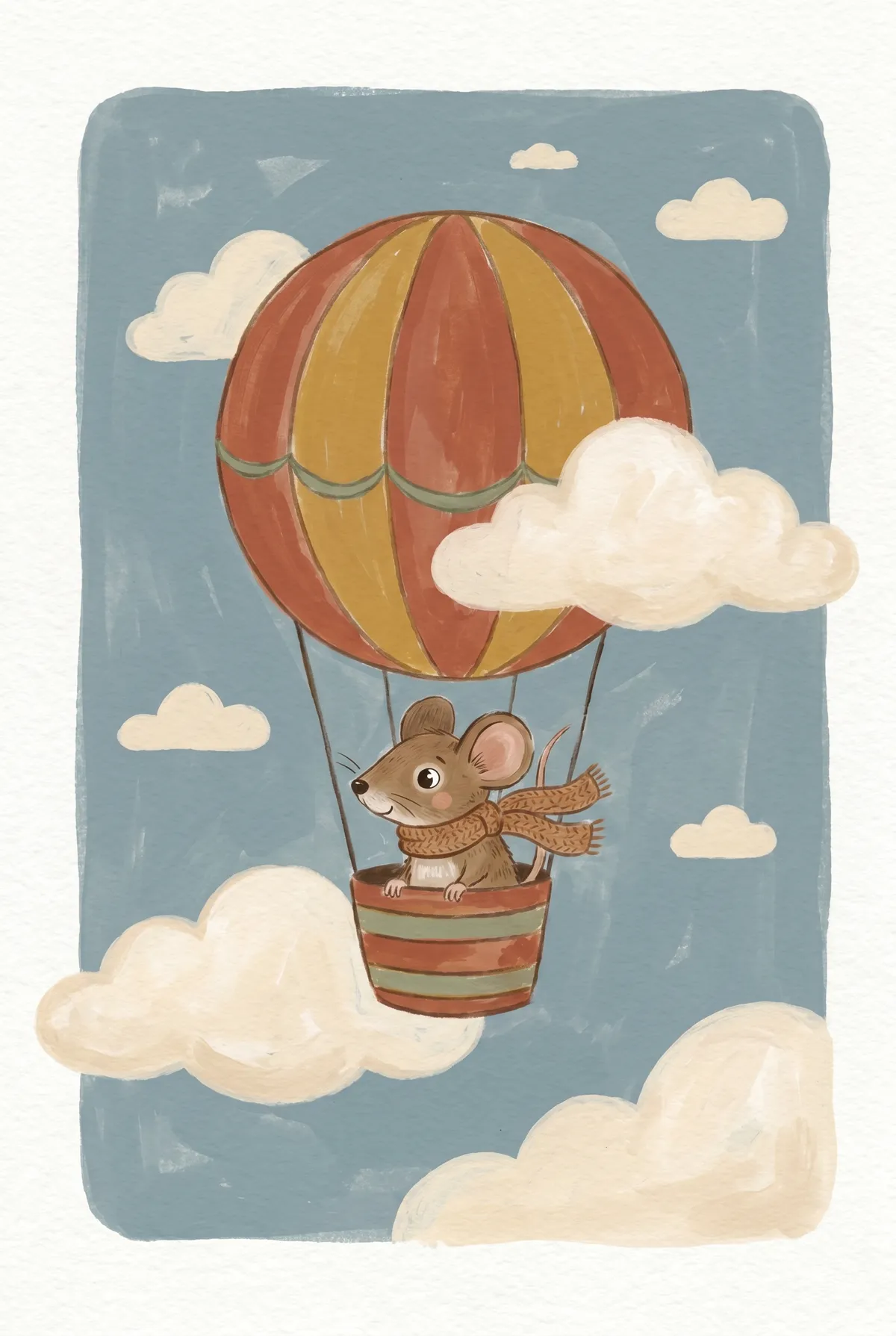 Mouse Hot Air Balloon Print