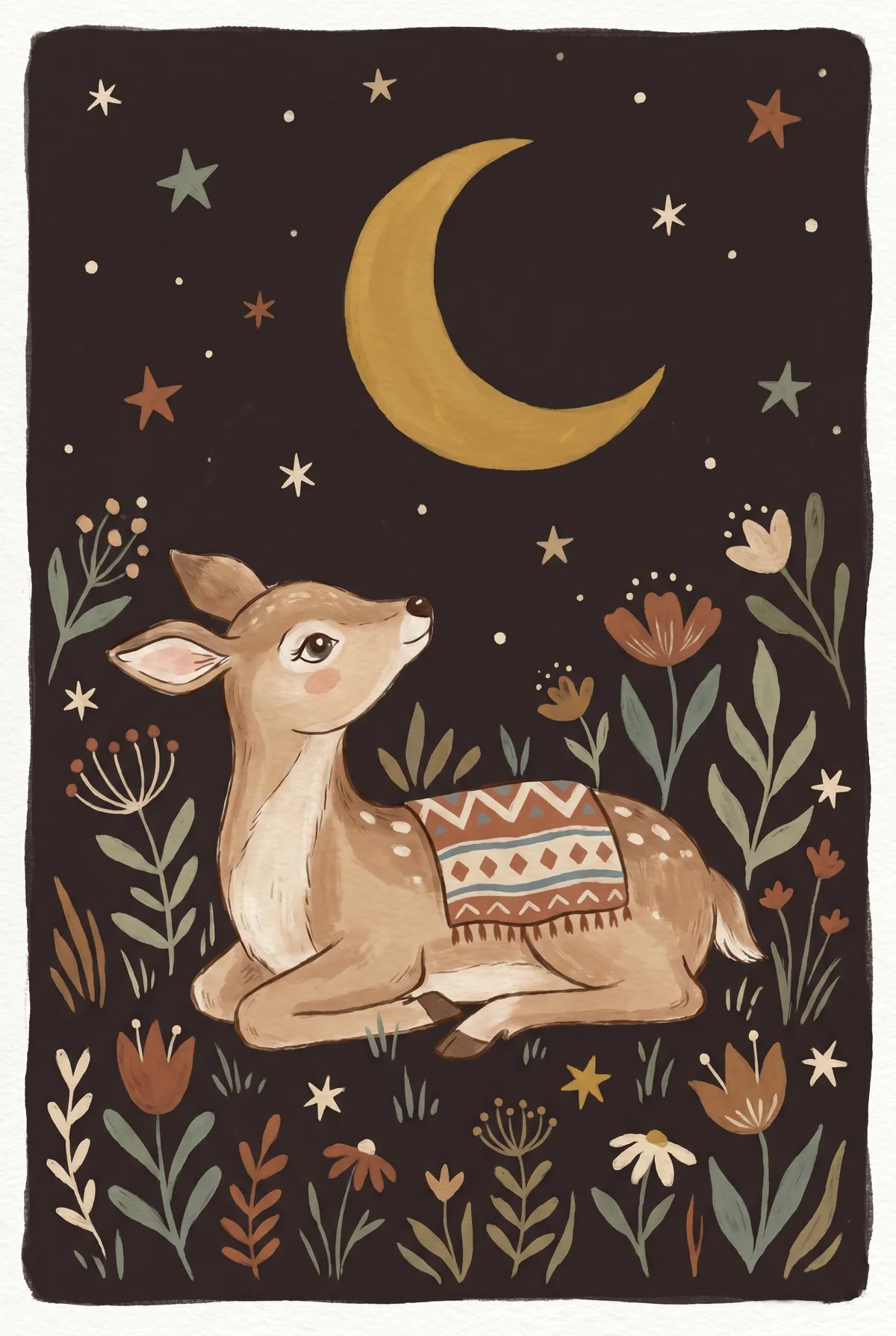Stargazing Deer Print