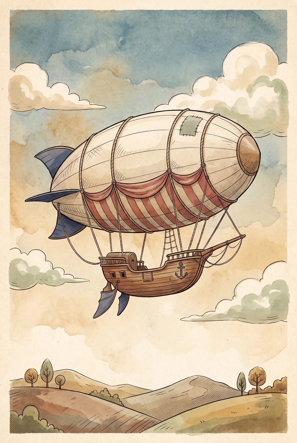 Vintage Airship Print
