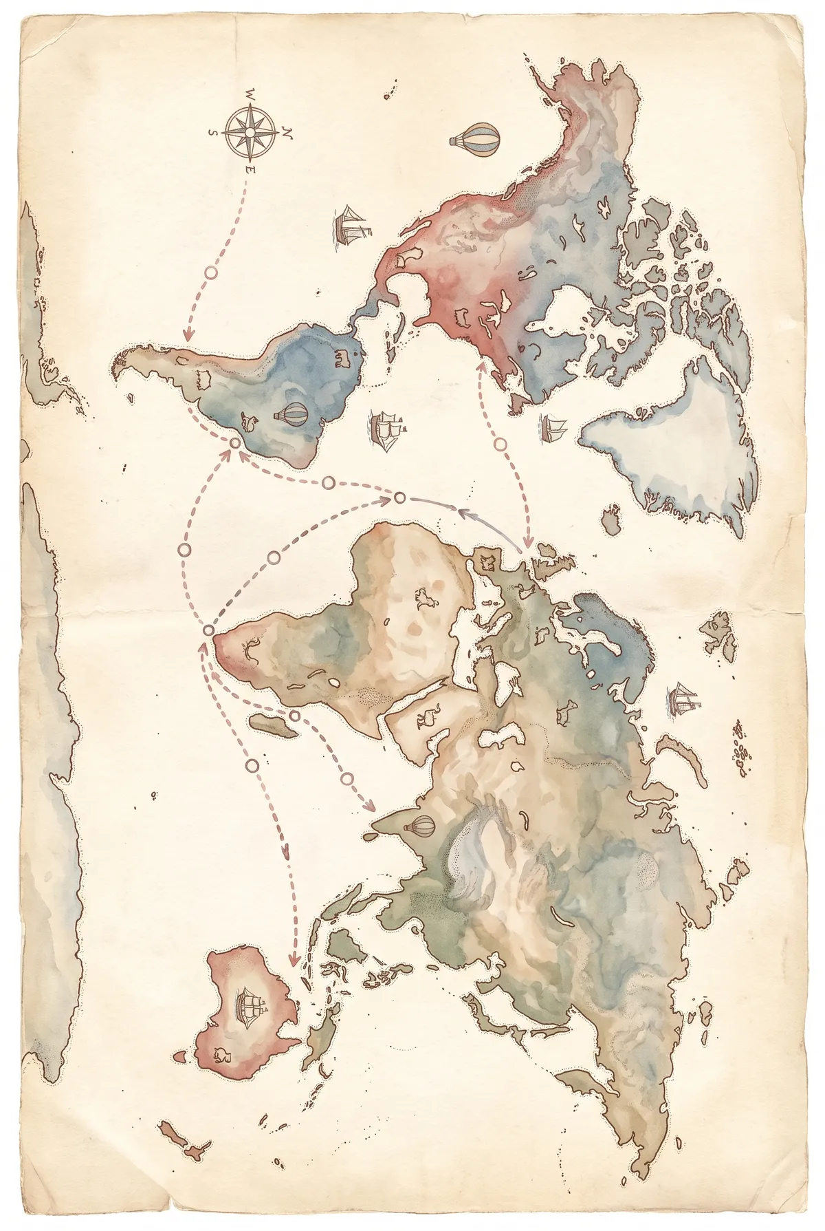 Vintage World Map Print