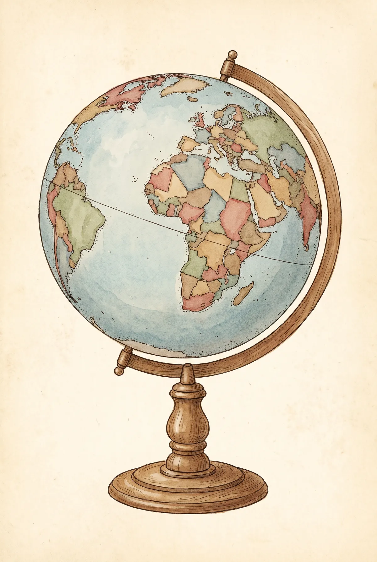 Vintage Globe Print