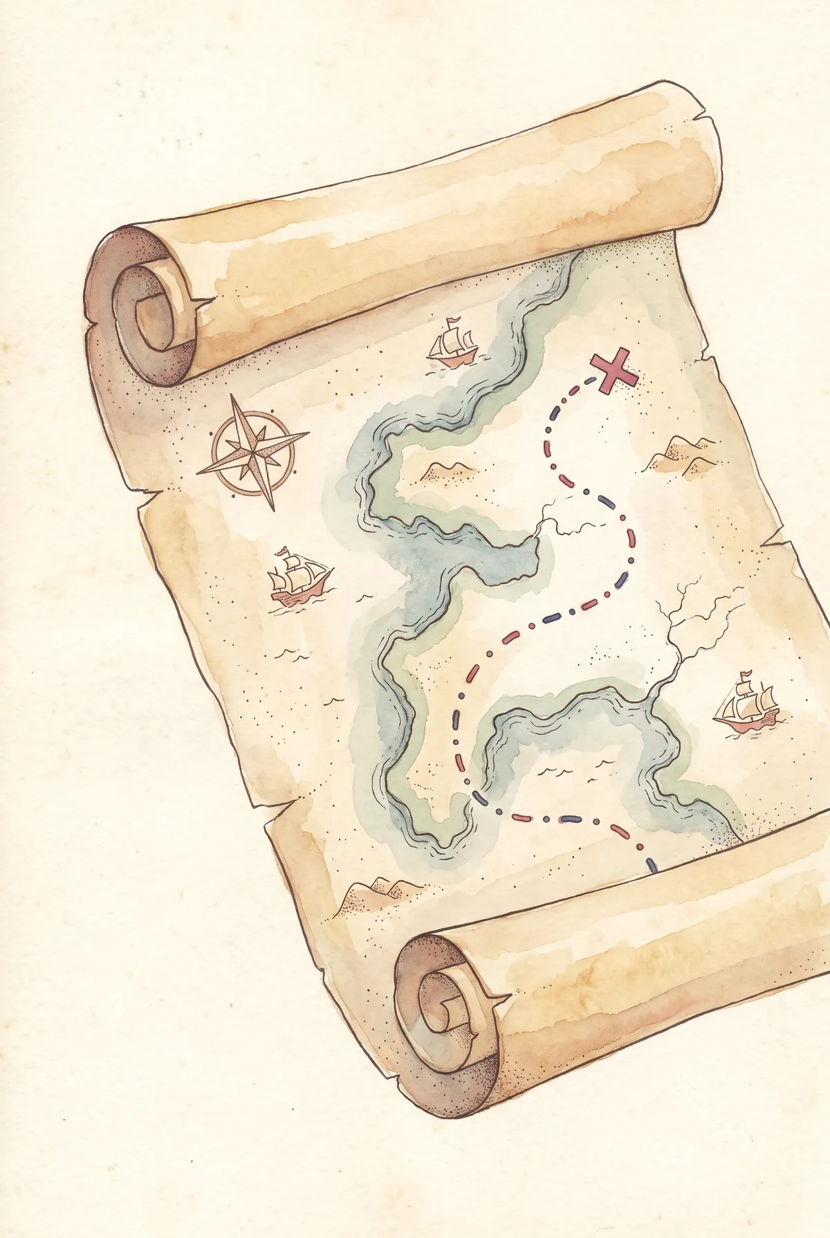 Treasure Map Scroll Print