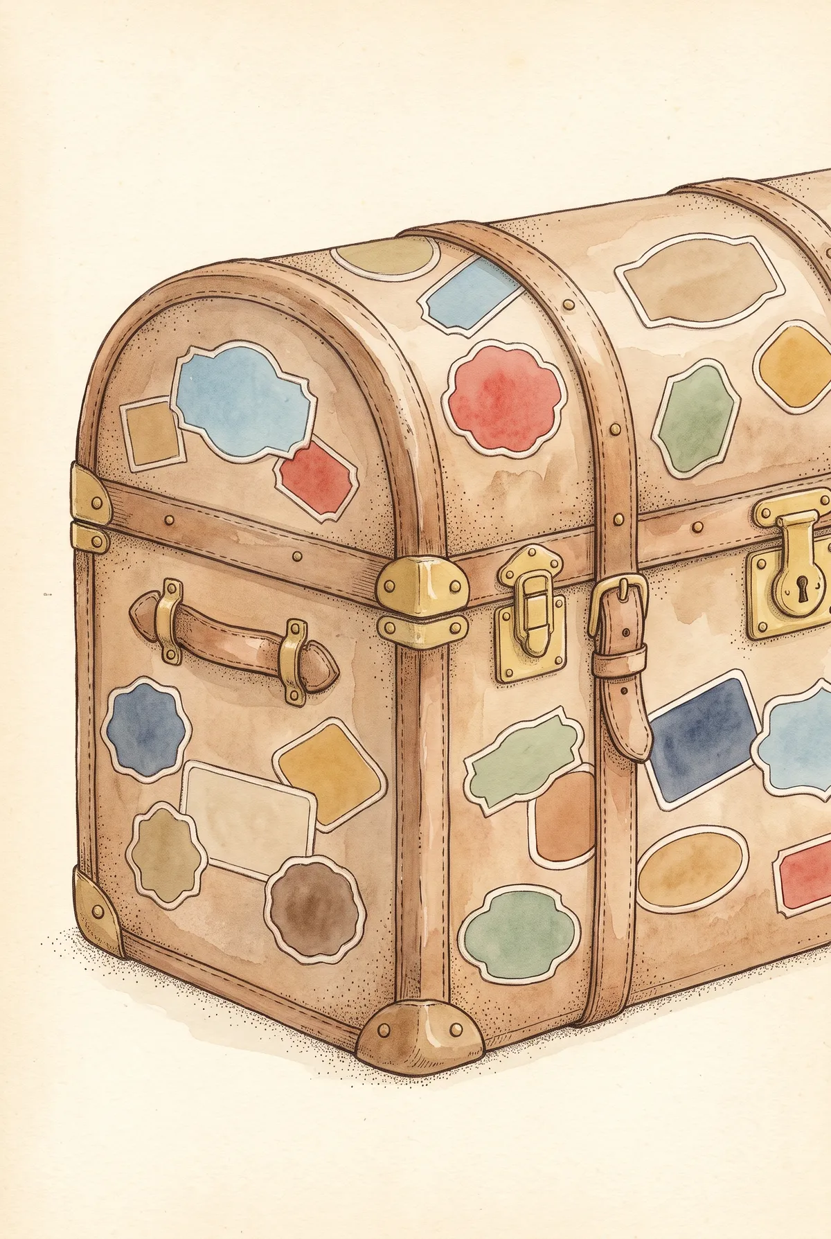 Vintage Travel Trunk Print