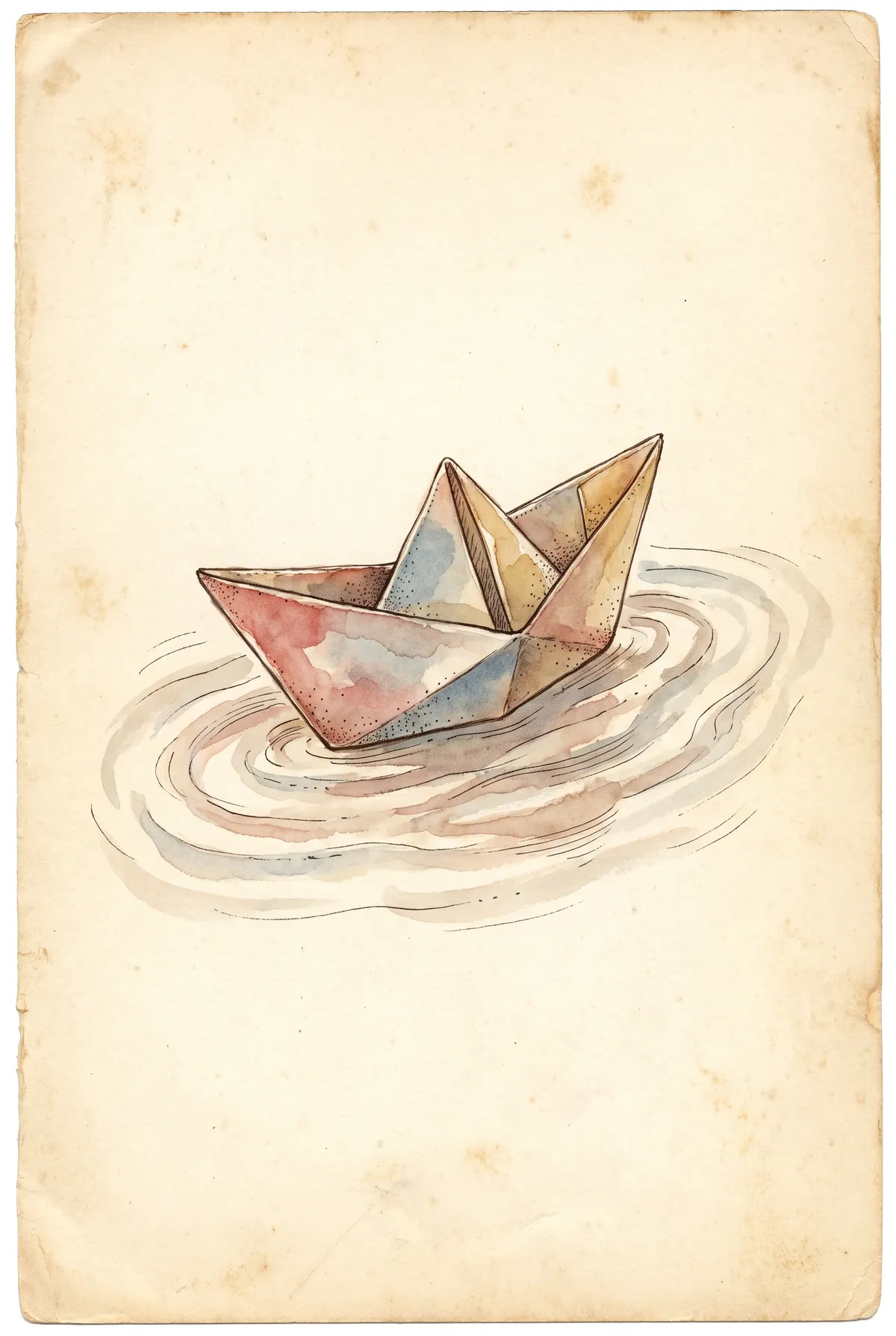 Paper Boat Watercolor Print