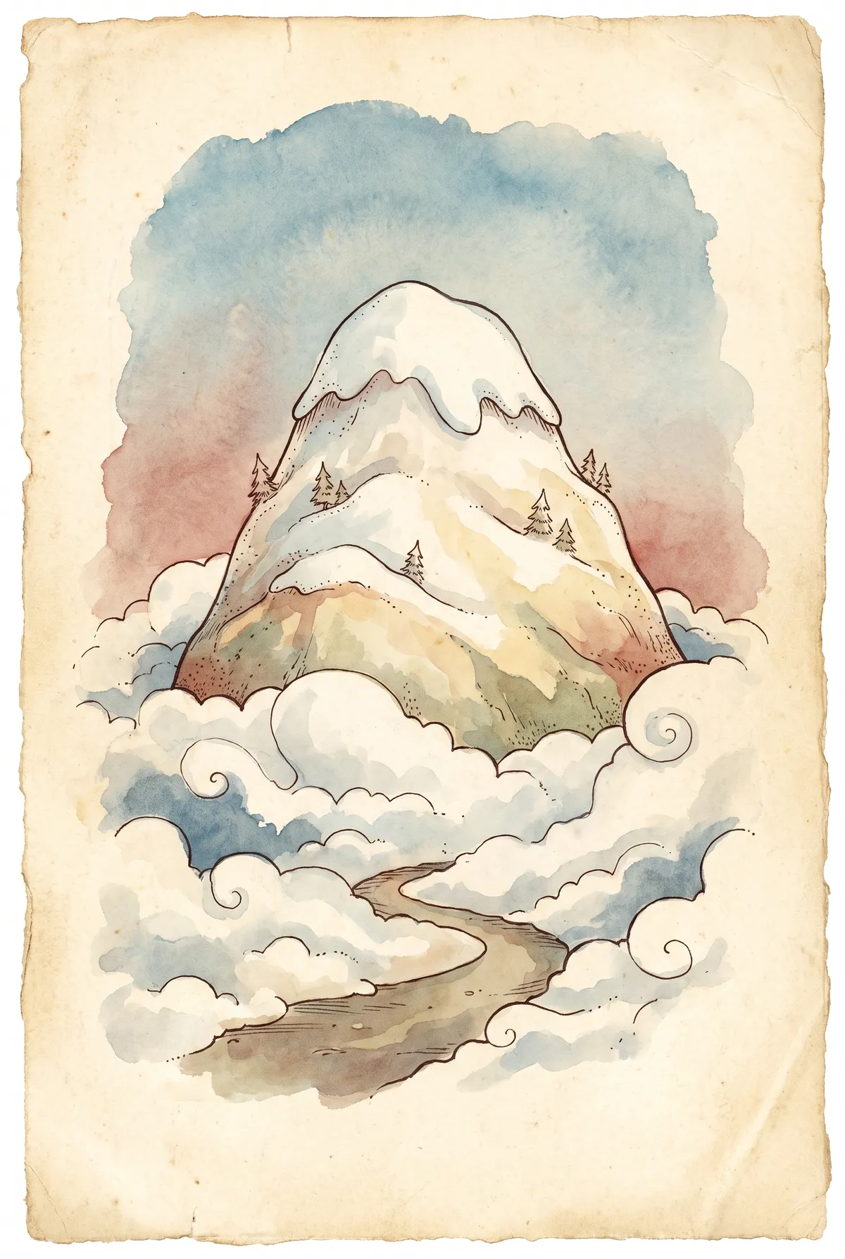 Snowy Mountain Peak Print