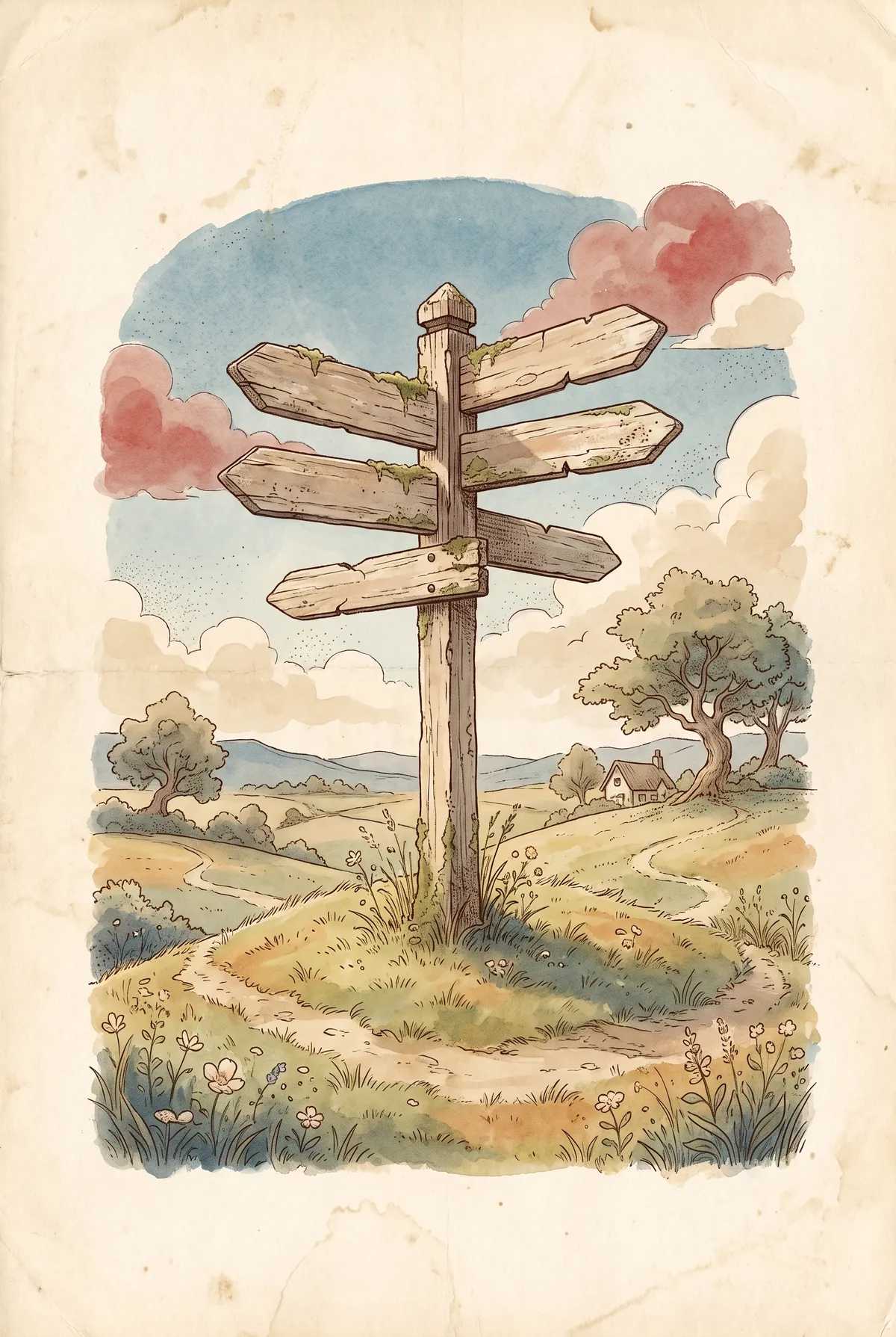 Hilltop Signpost Print