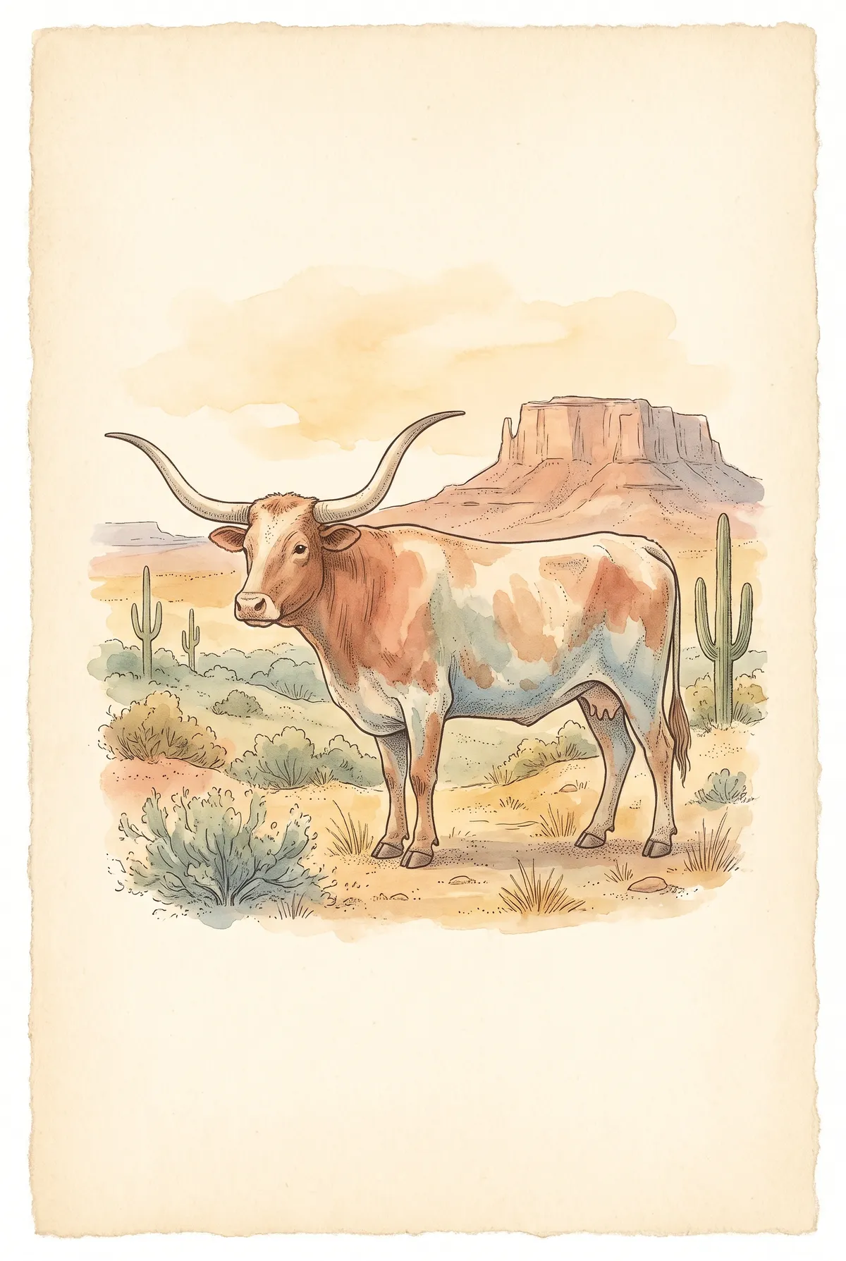 Longhorn Steer Print